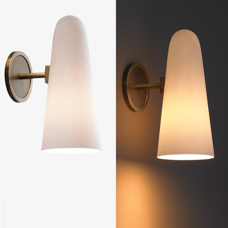 Montfaucon Brass Glass Shade Wall Sconce-konalight