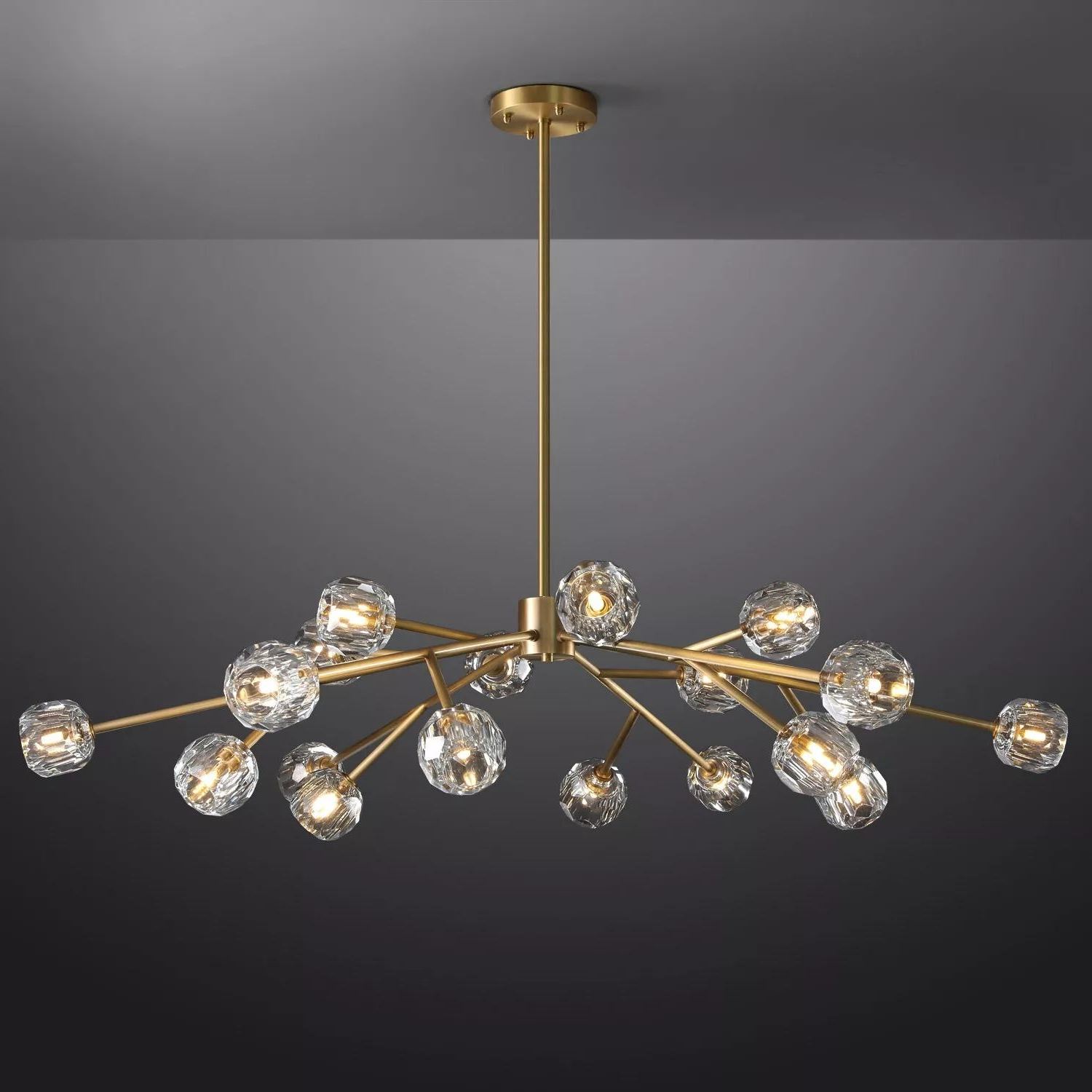 Boule De Crystal Ball Clear Glass Round Chandelier 48"-konalight