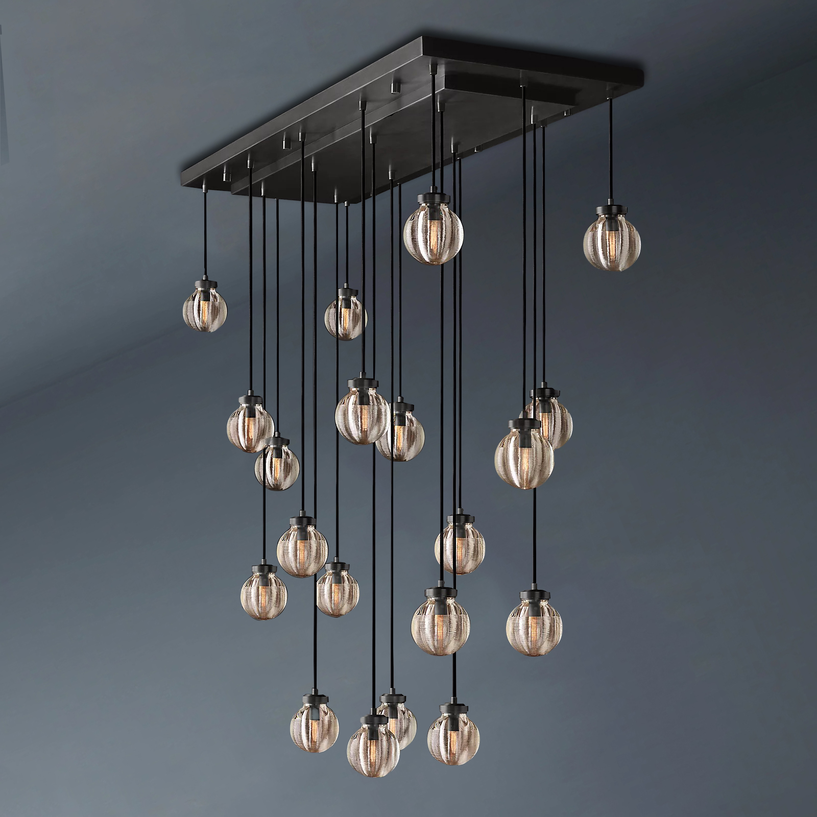 Pearl Linear Living Room Chandelier Vintage Light Fixture 54"-konalight