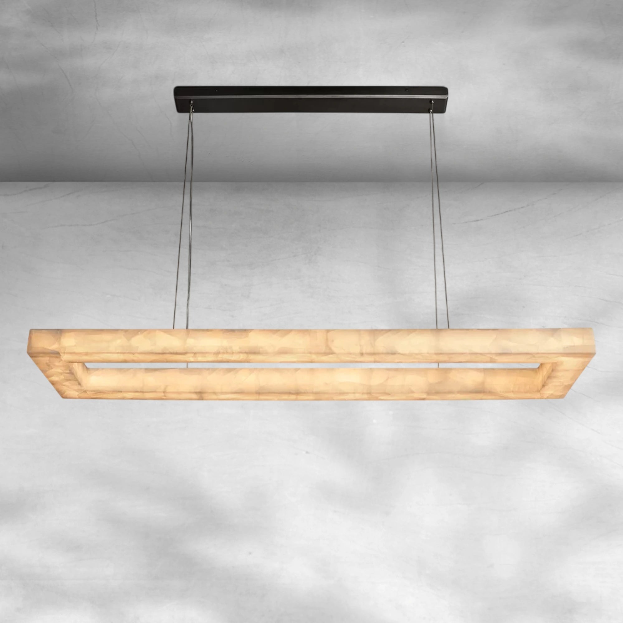 Rim Rectangular Calcite Chandelier 54"72"
