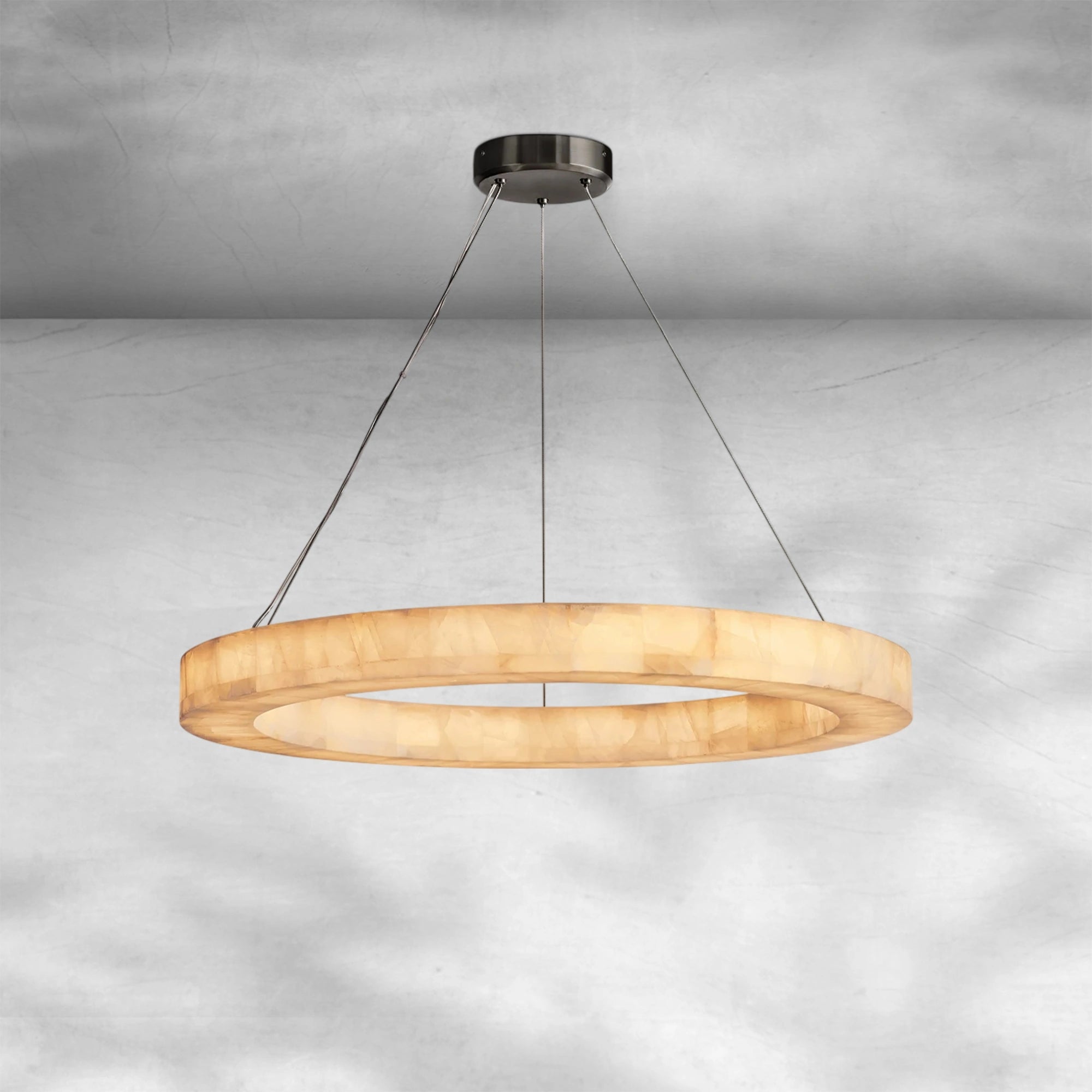 Rim Calcite Round Chandelier 31"40"60"