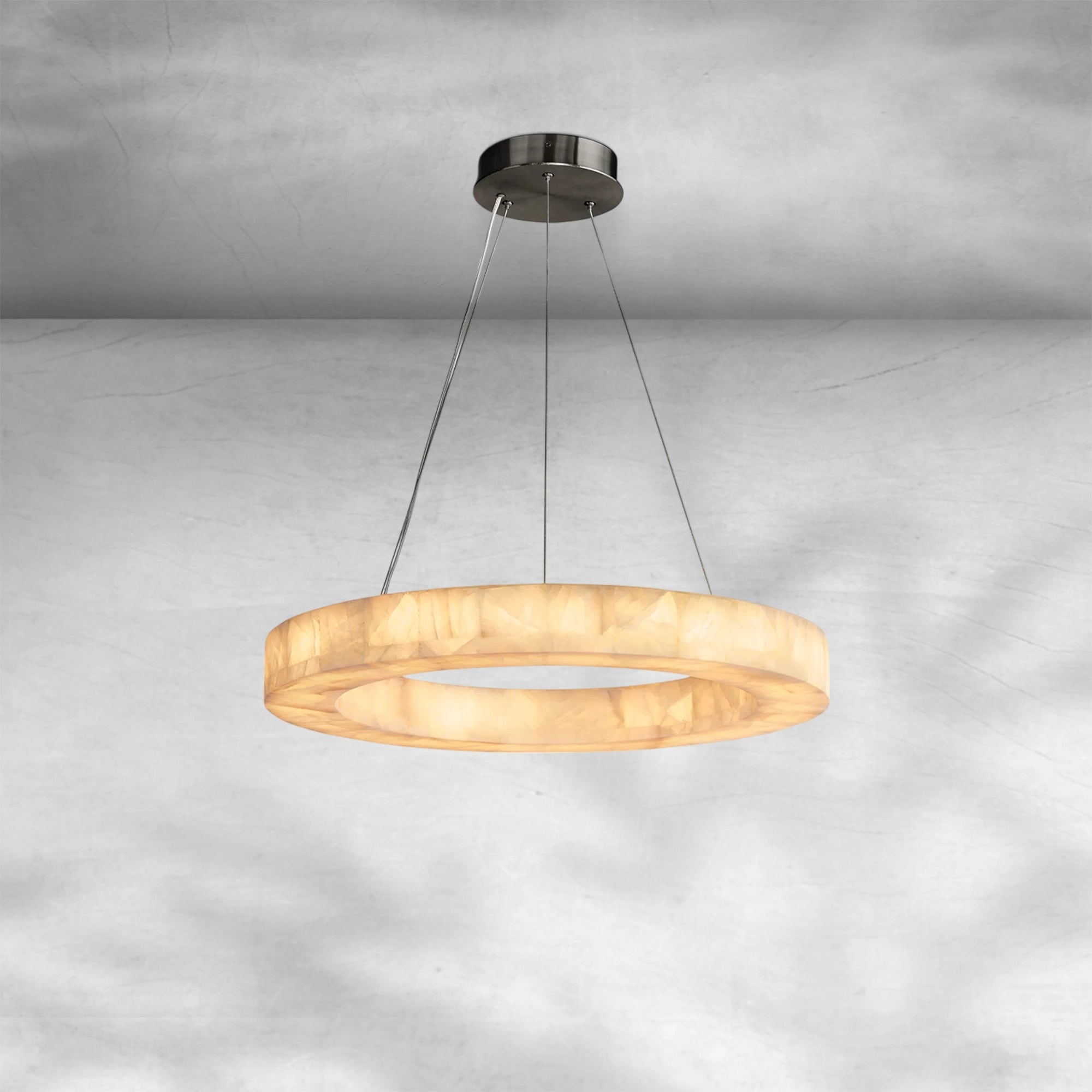 Rim Calcite Round Chandelier 31"40"60"