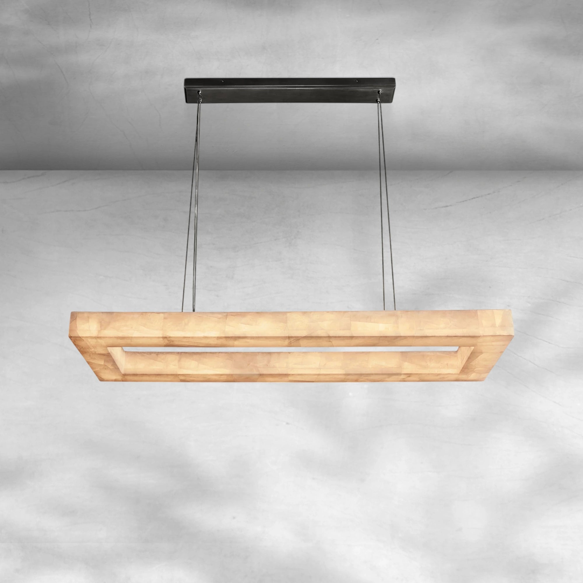 Rim Rectangular Calcite Chandelier 54"72"