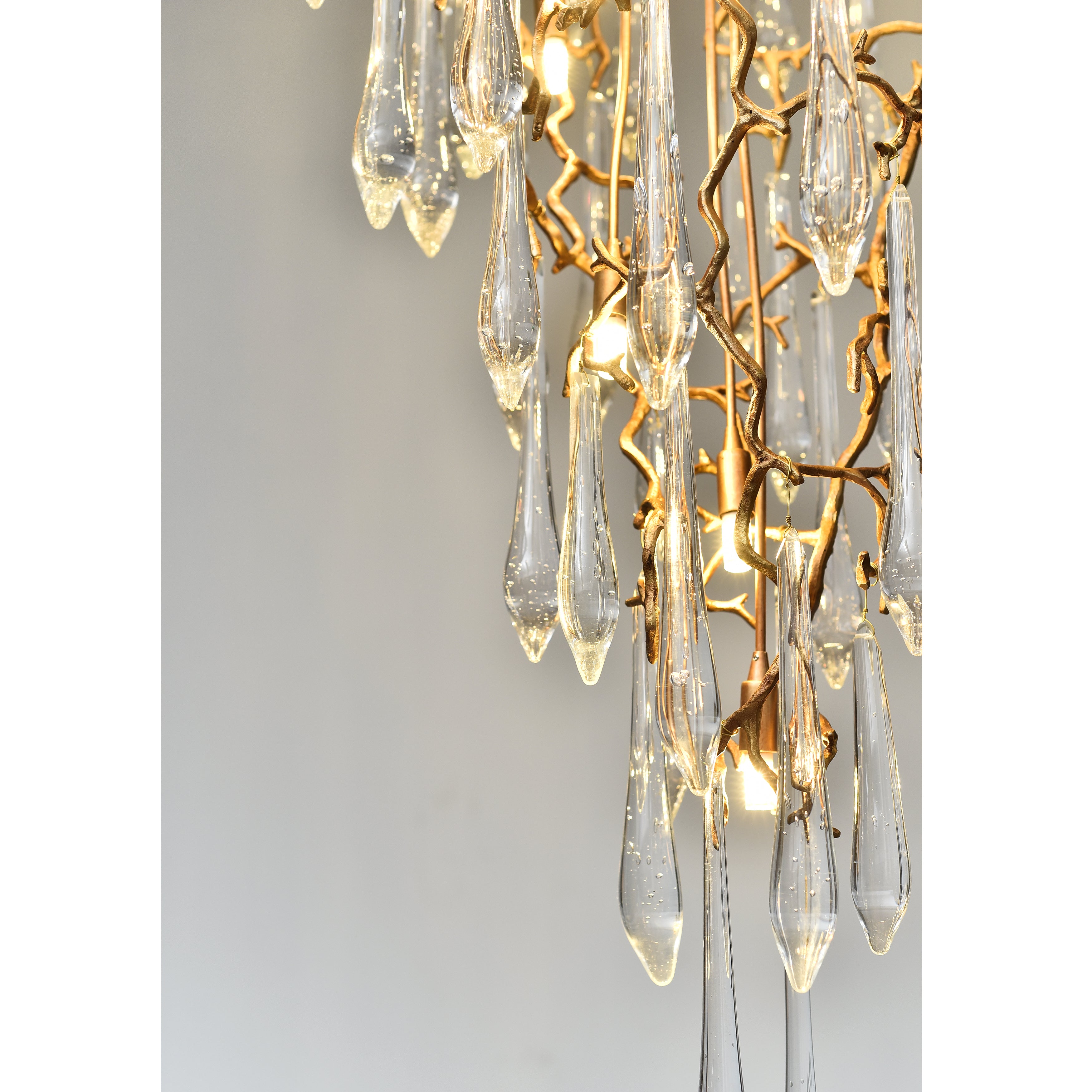 Branching Round Foyer Teardrop Chandelier-konalight