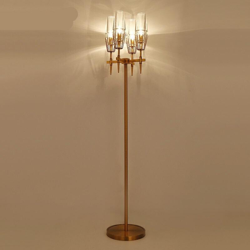 Chaillot Glass Brass FLoor Lamp Modern Wall Lamp-konalight