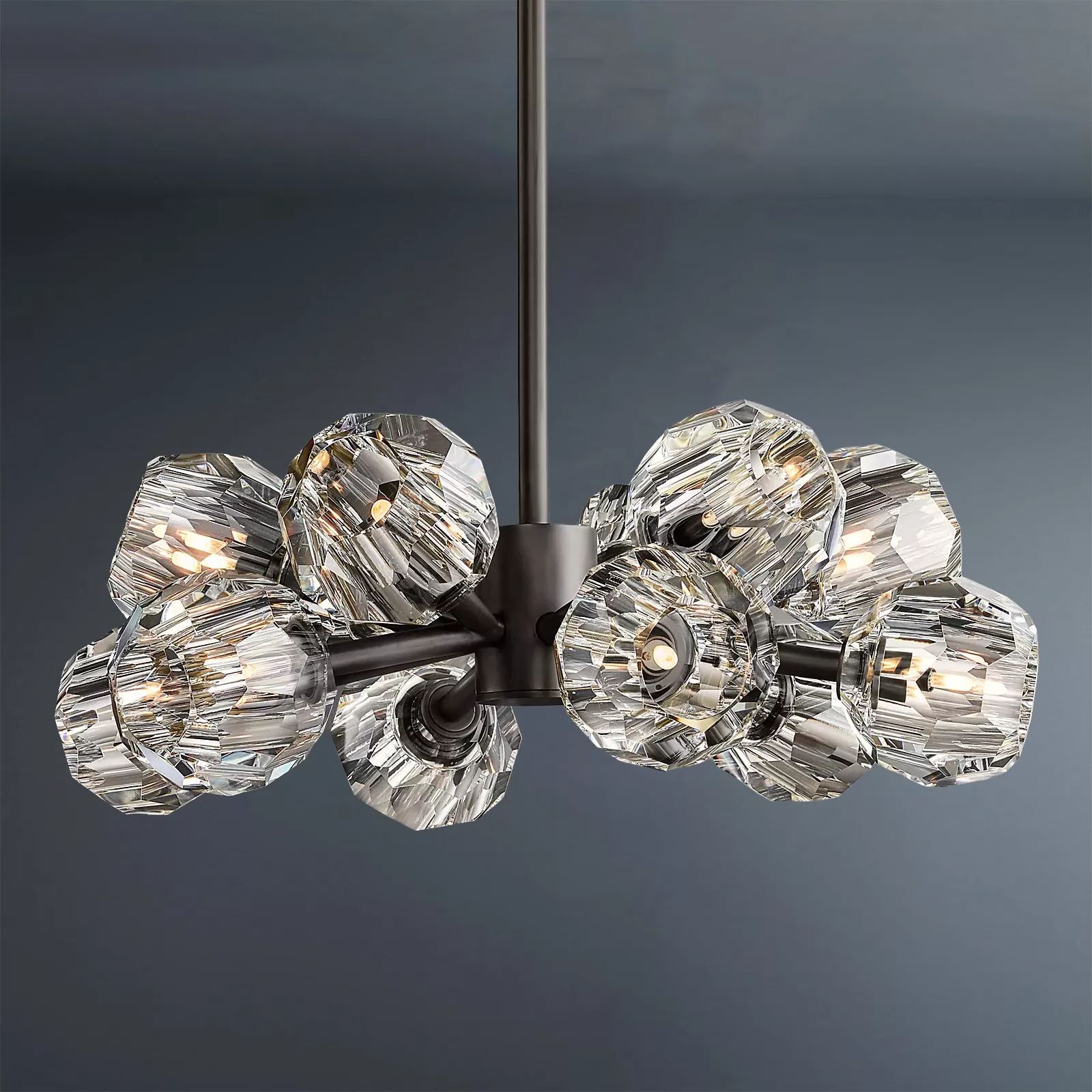Boule De Crystal Ball Clear Glass Round Chandelier 24"-konalight