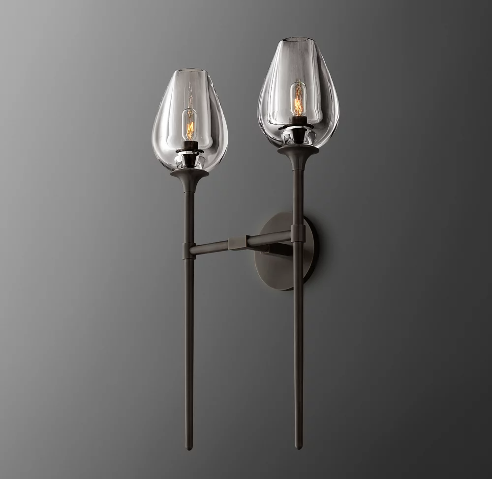 Tulip Double Head Wall Sconce For Dinning Room-konalight