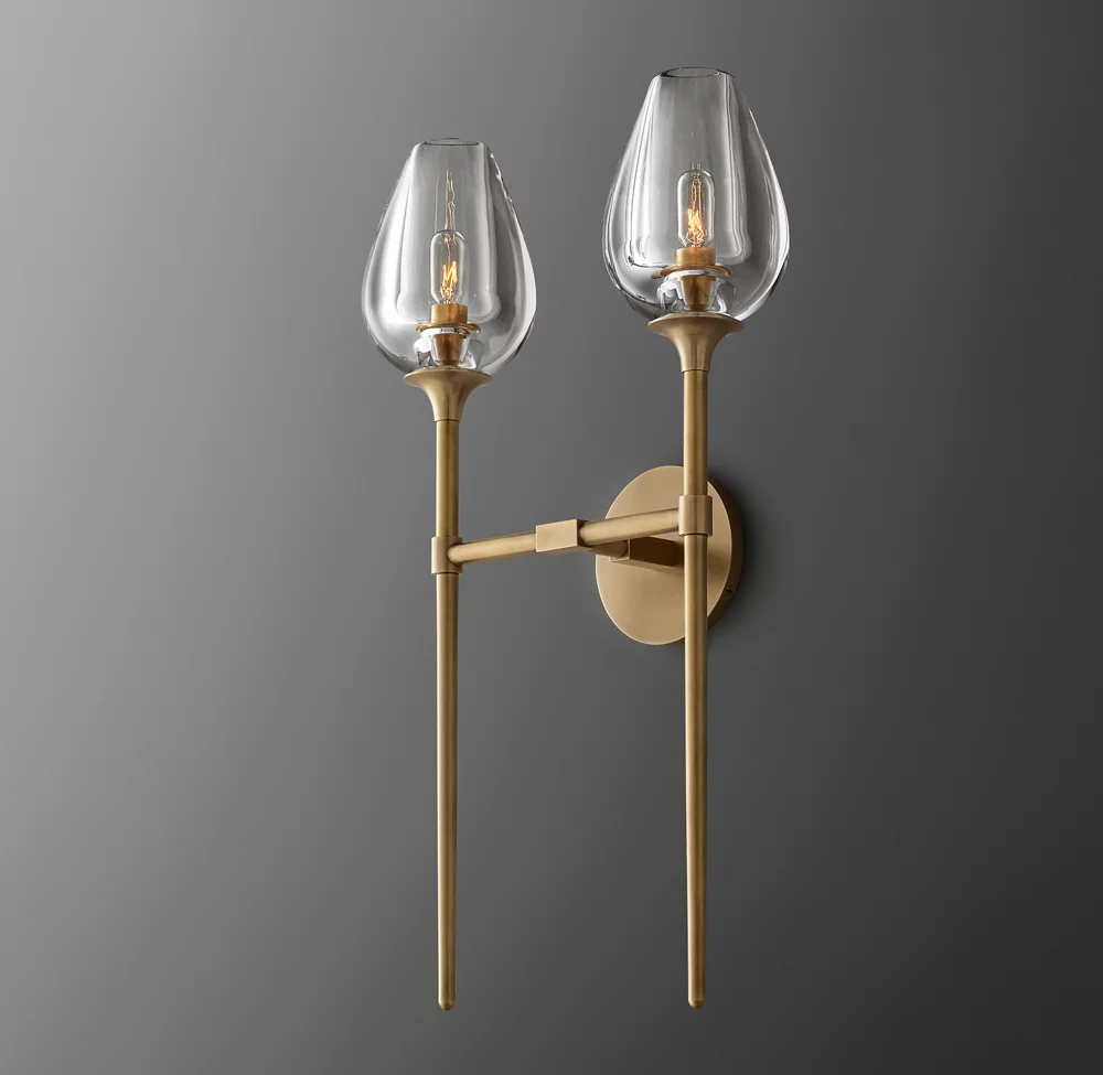 Tulip Double Head Wall Sconce For Dinning Room-konalight