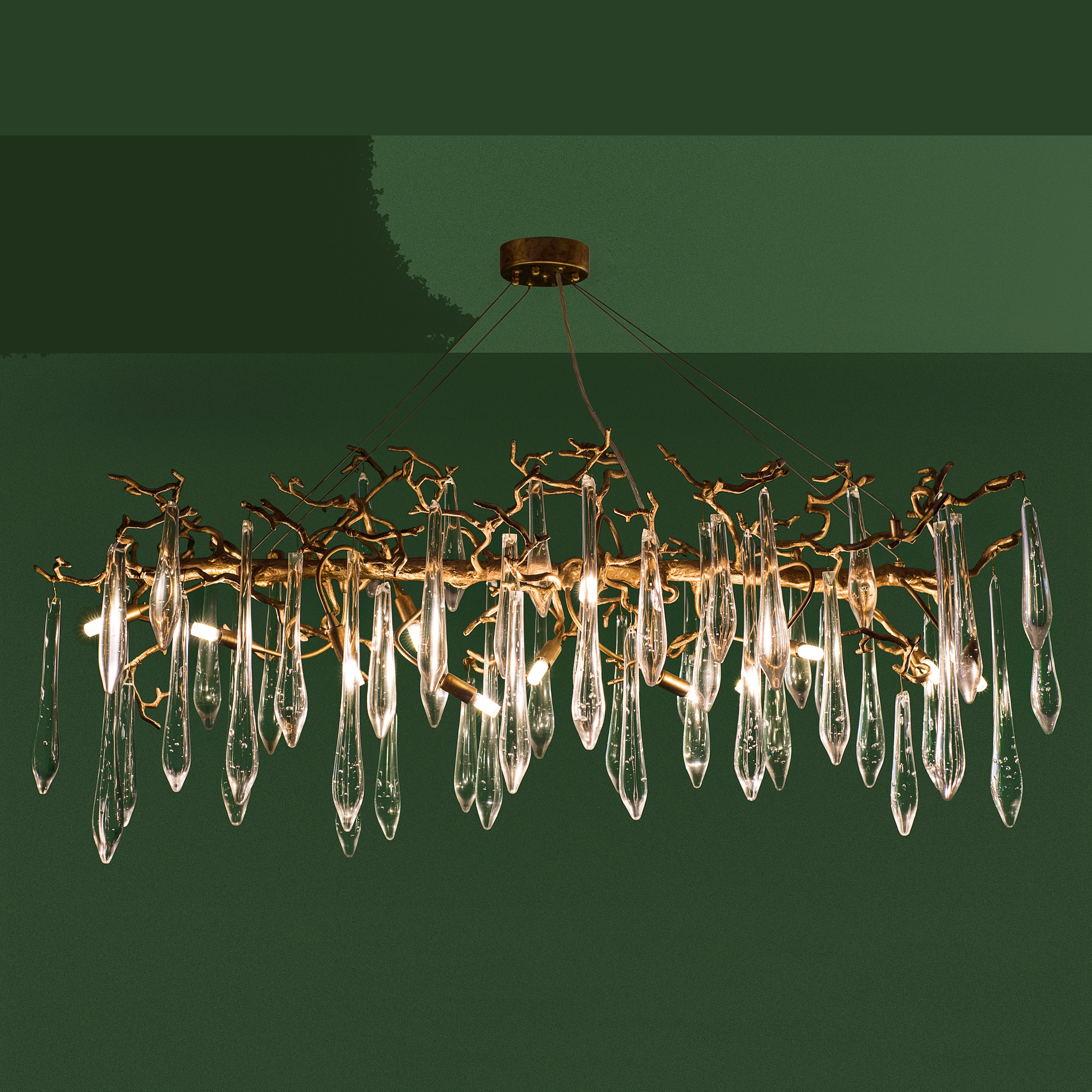 Branching Opal Linear Chandelier-konalight