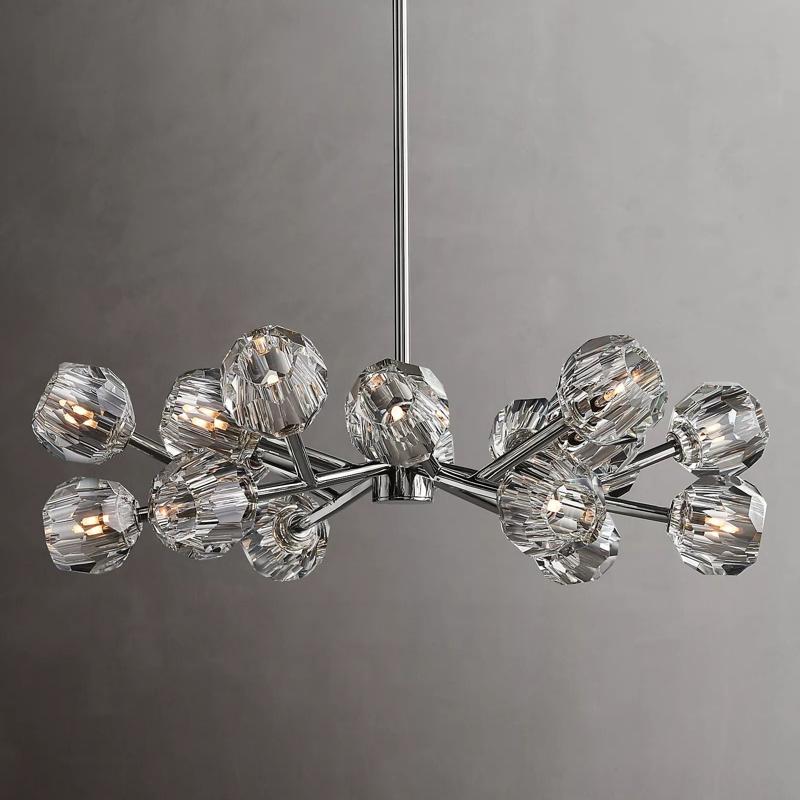 Boule De Crystal Ball Clear Glass Round Chandelier 36"-konalight