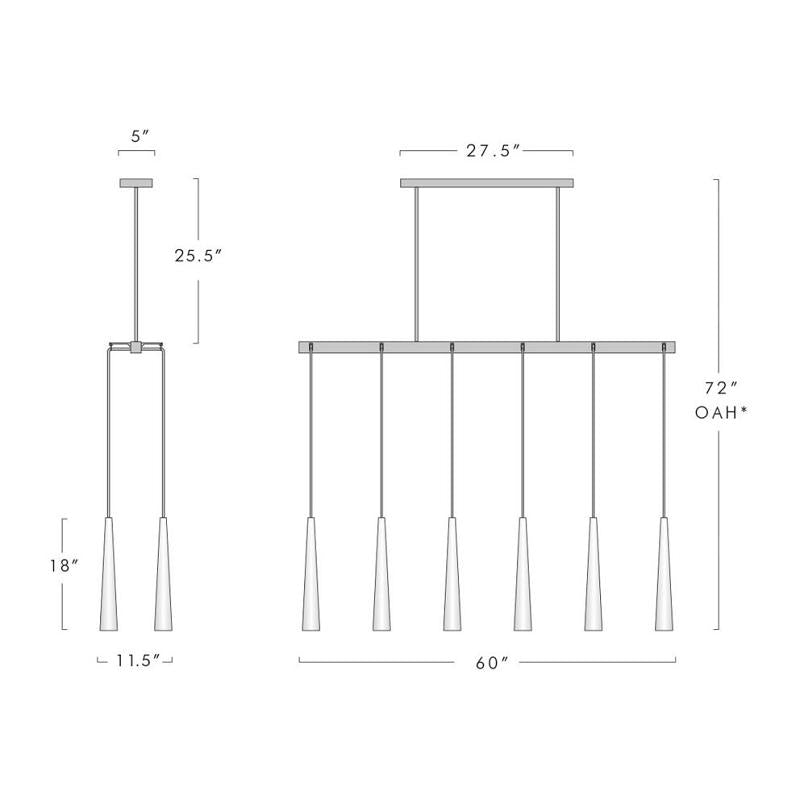 Apollin Linear Crystal Shades Chandelier For Kitchen Island Chandelier-konalight