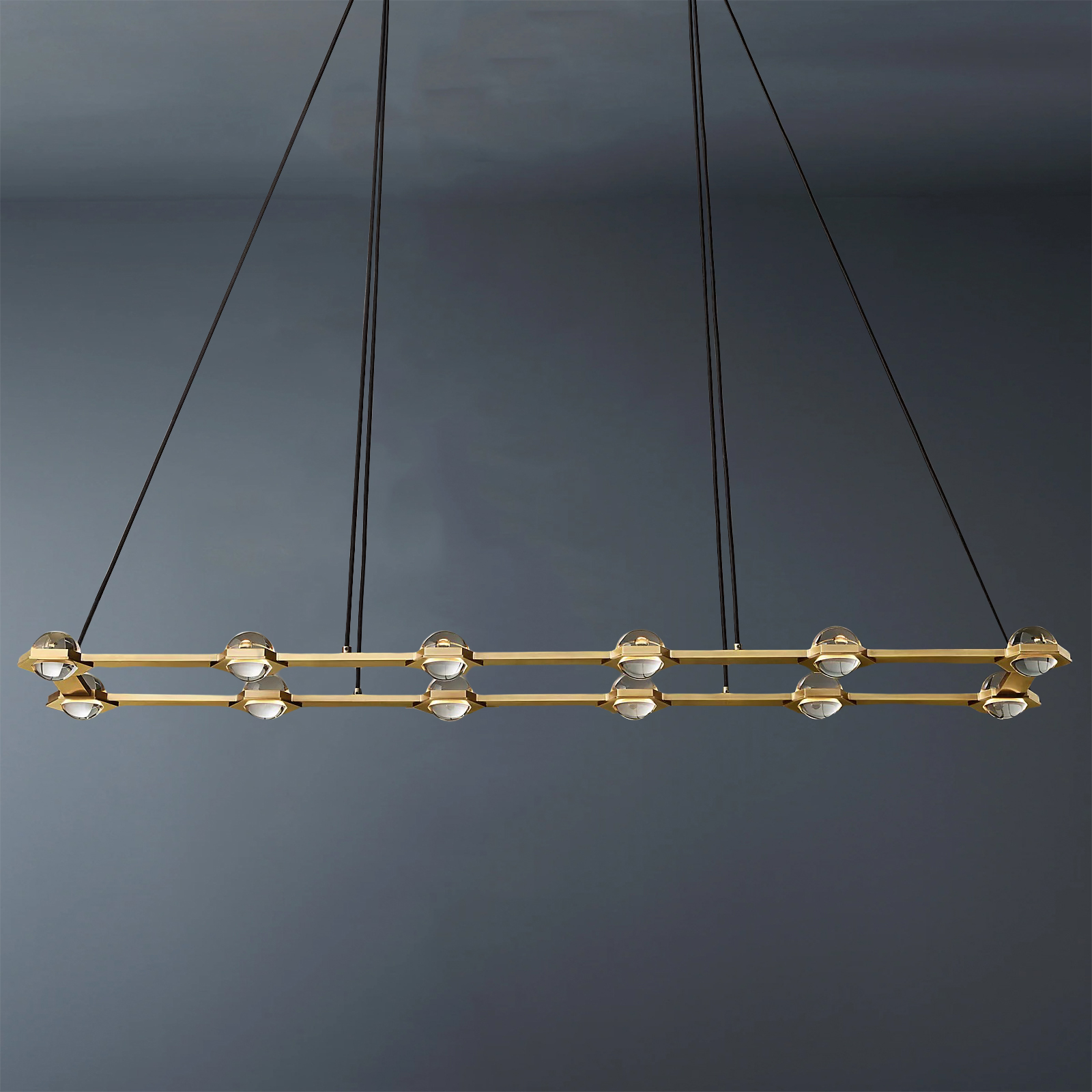Éclatant Vintage Rectangular  Chandelier 72"-konalight