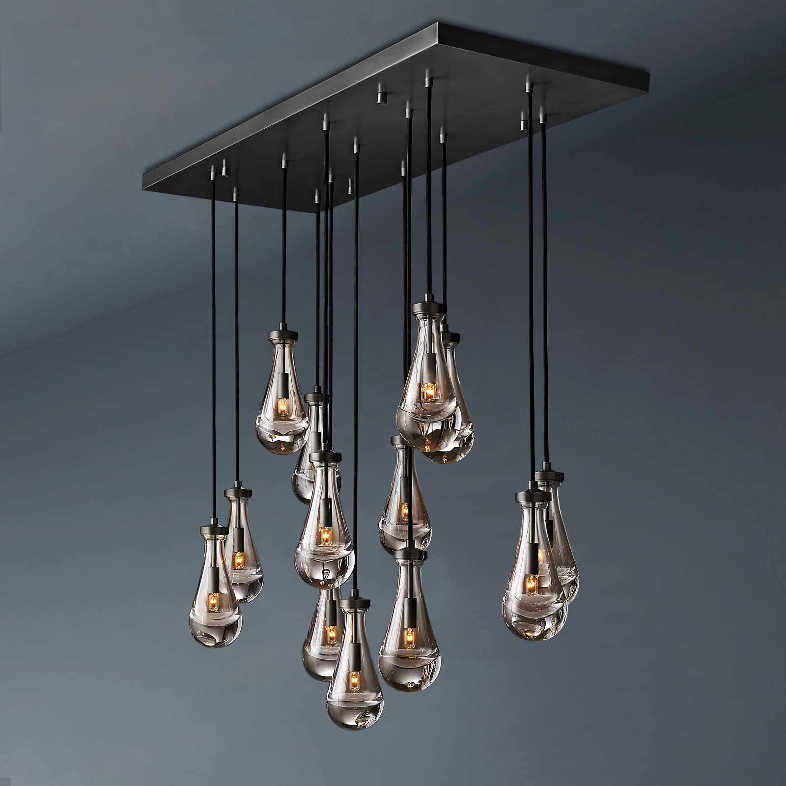 Raindrop Rectangular Chandelier 54"-konalight