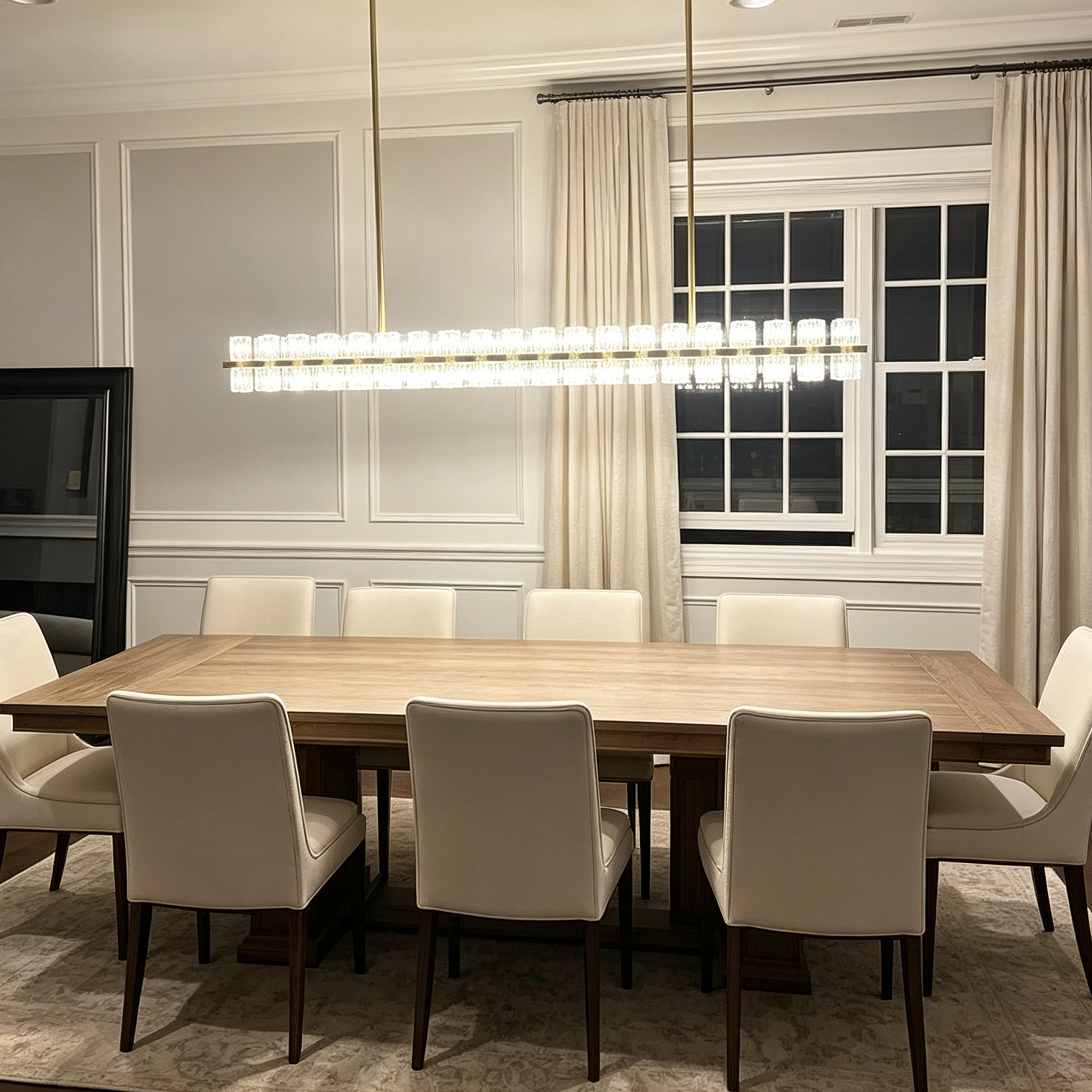 Arcachon Led Rectangular Crystal  Chandelier 54"