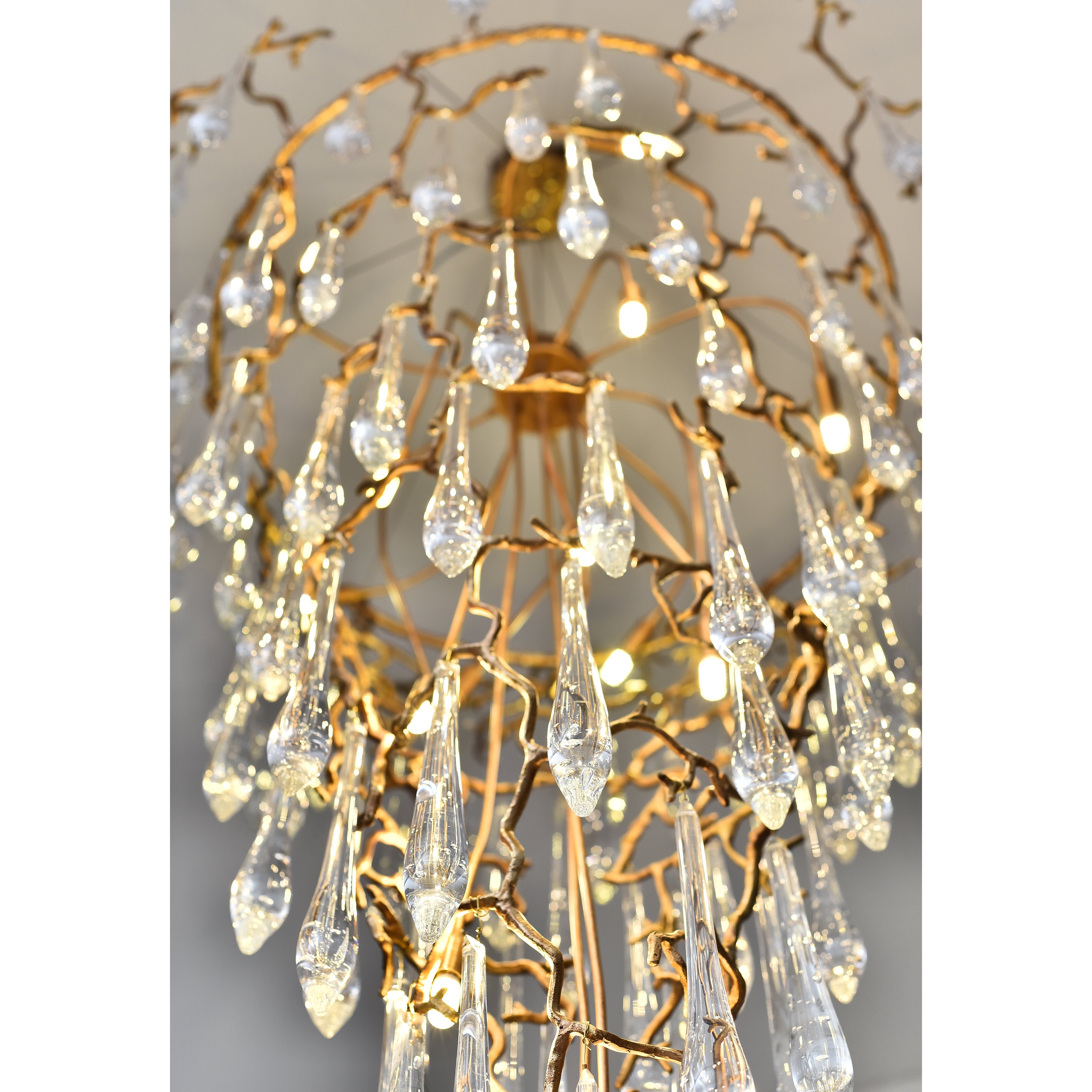 Branching Round Foyer Teardrop Chandelier-konalight