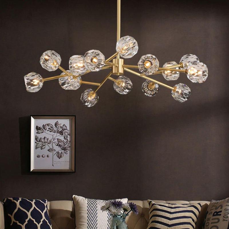 Boule De Crystal Ball Clear Glass Round Chandelier 36"-konalight