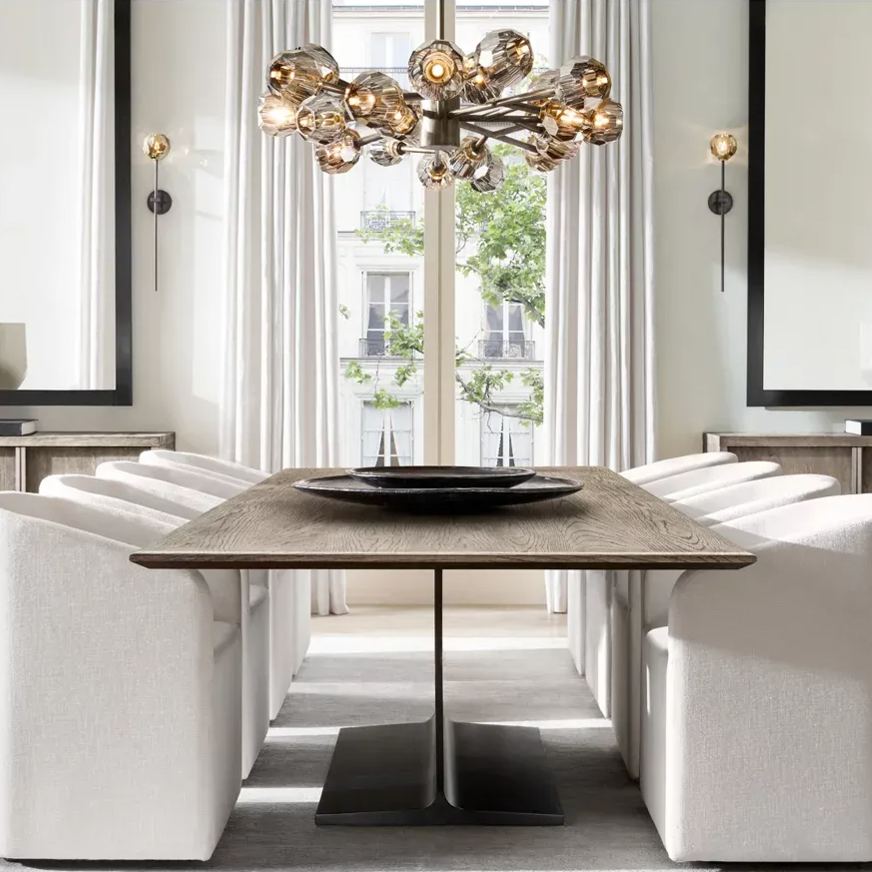 Boule De Crystal Ball Smoke Glass Round Chandelier 48"-konalight