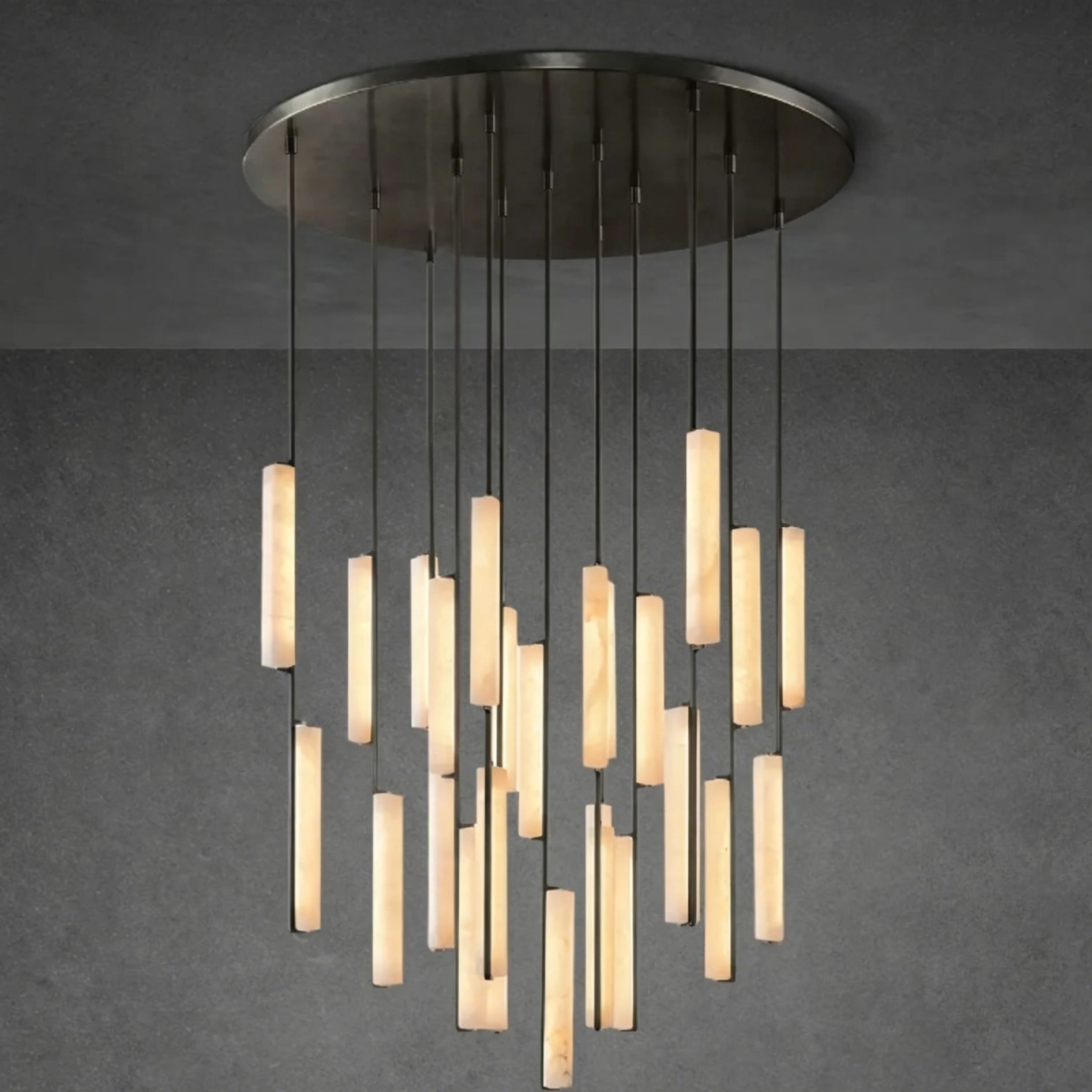 Aerie Alabaster Round Chandelier 56"