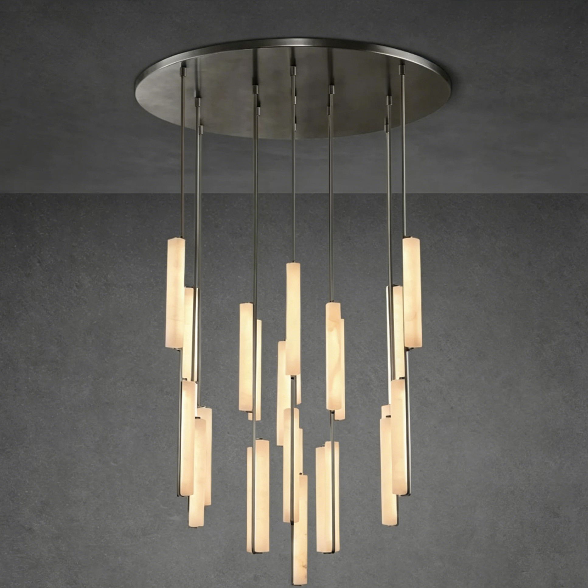 Aerie Alabaster Round Chandelier 56"