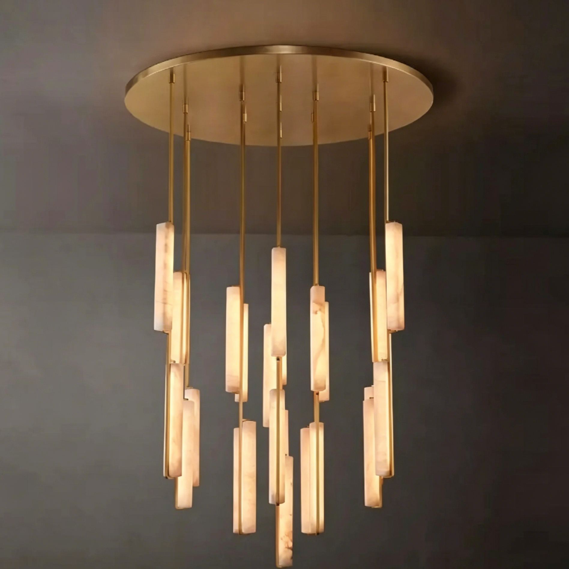 Aerie Alabaster Round Chandelier 56"