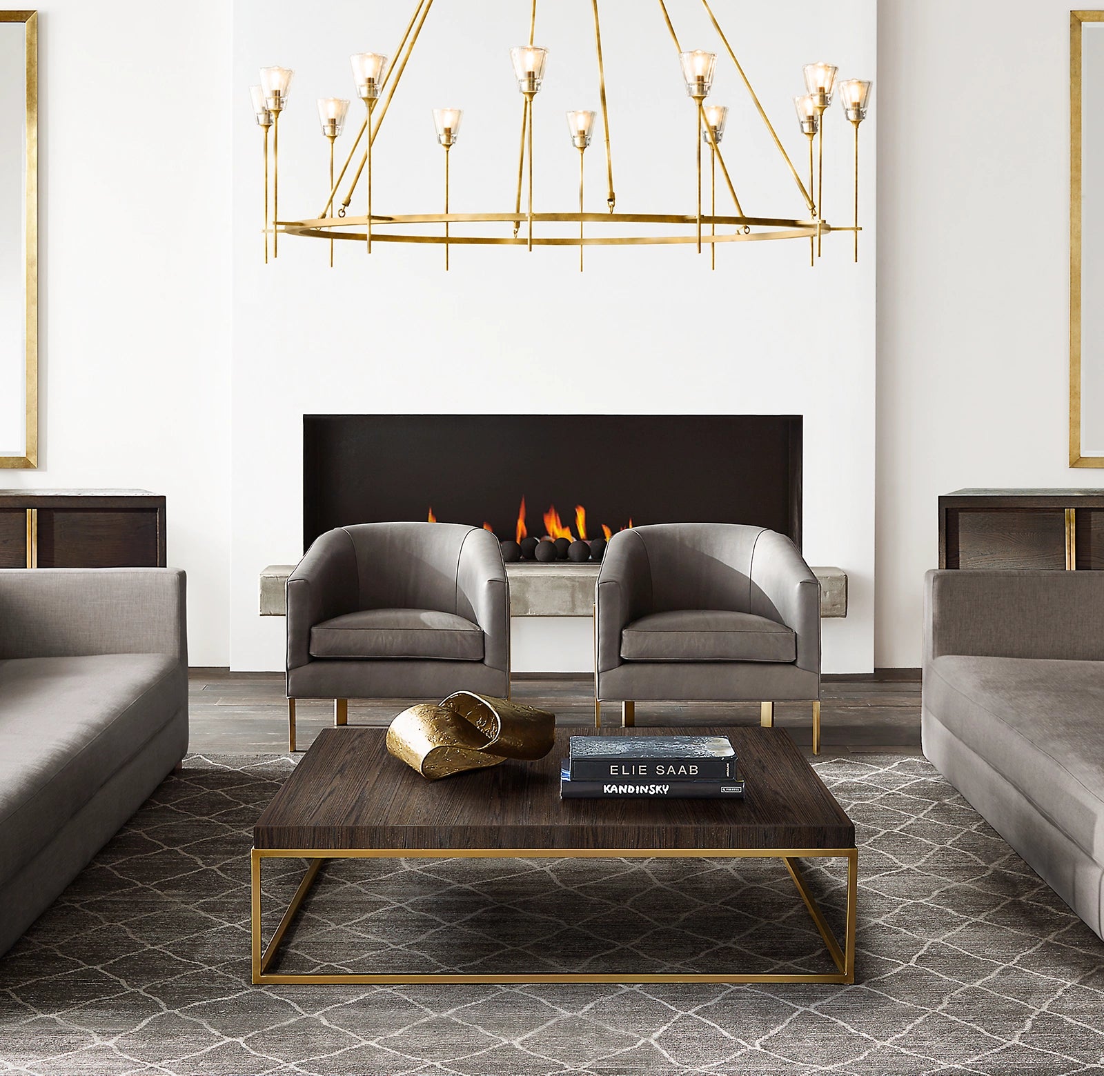 Torche Round Chandelier 46", Modern chandelier living room-konalight