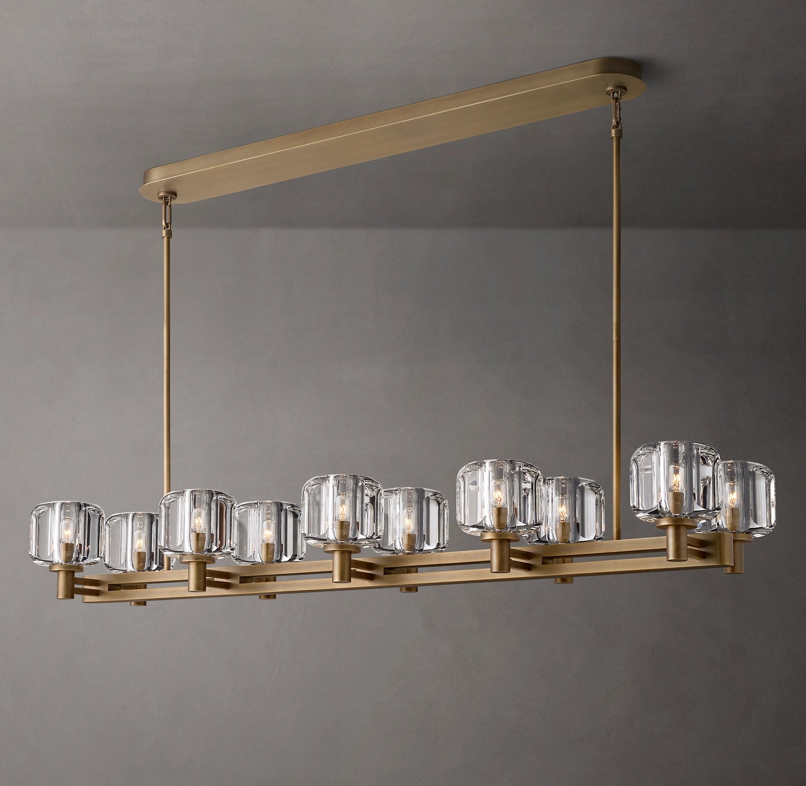 Demaret Double Linear Chandelier 54" for Living Room, Bedroom,Kitchen Island-konalight