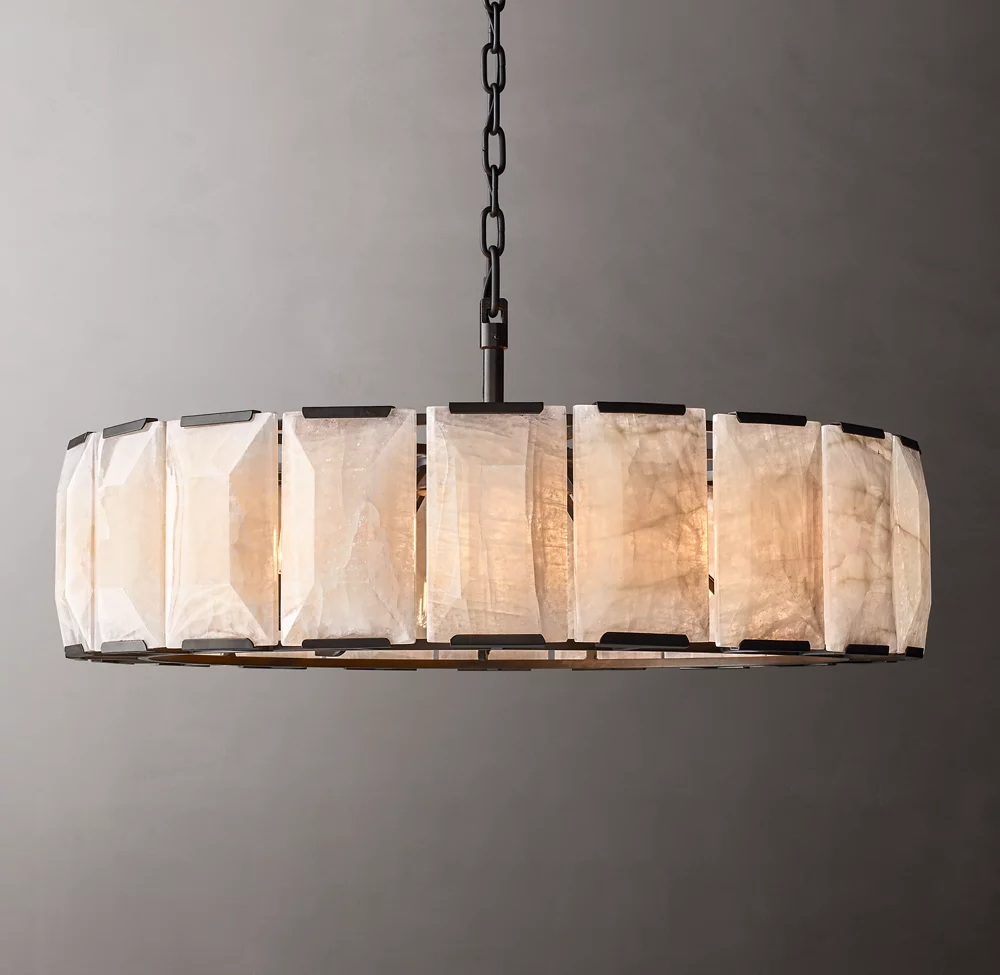 Harlow Calcite Round Chandelier D 43"-konalight