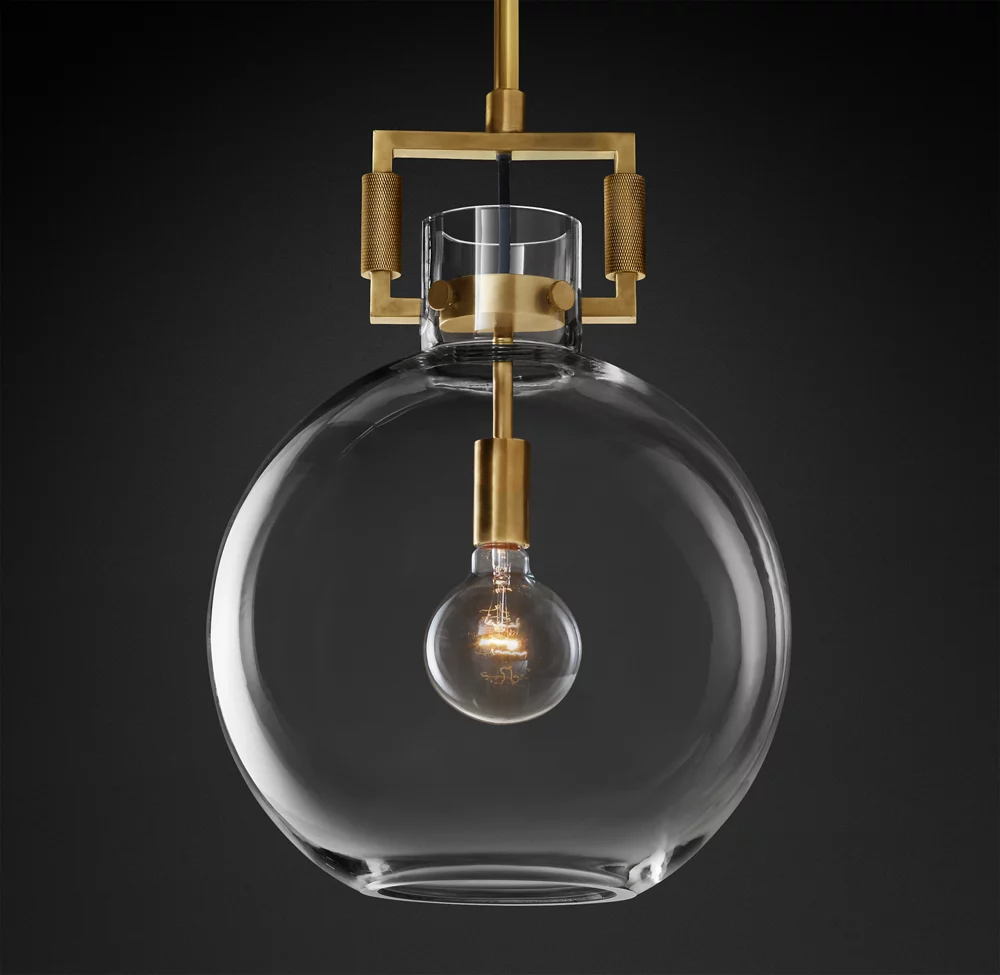 Machinist Glass Shade Pendant Lamp-konalight