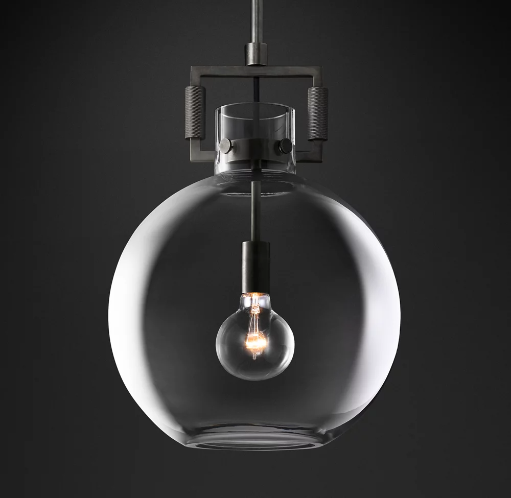 Machinist Glass Shade Pendant Lamp-konalight