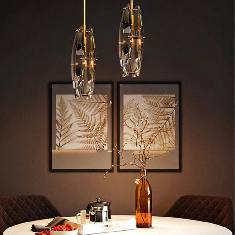 Yagern Faceted  Smoke Crystal Pendnt Light-konalight