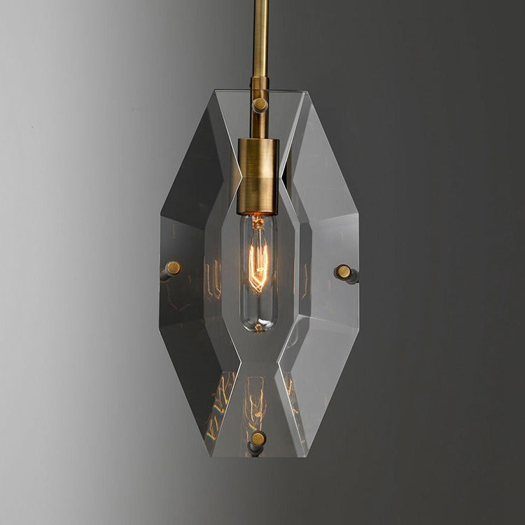 Yagern Faceted  Smoke Crystal Pendnt Light-konalight
