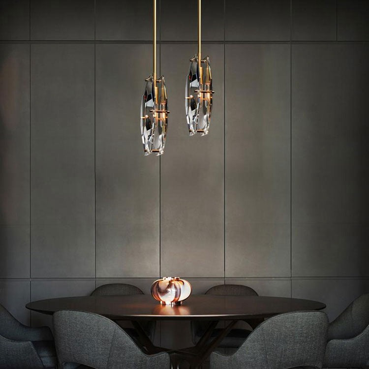 Yagern Faceted  Smoke Crystal Pendnt Light-konalight