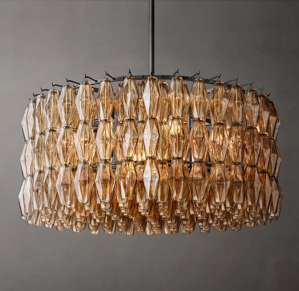 Mia Glass Round Chandelier 37" For Dinning Room-konalight