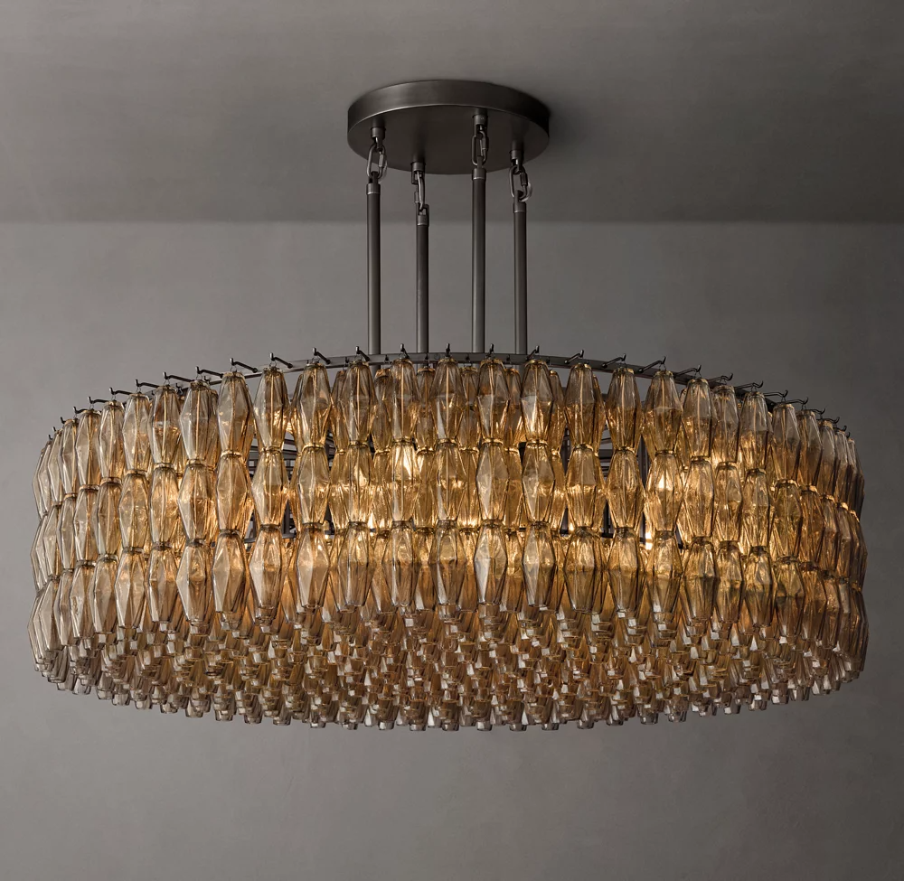 Mia Glass Round Chandelier 62" For Dinning Room-konalight