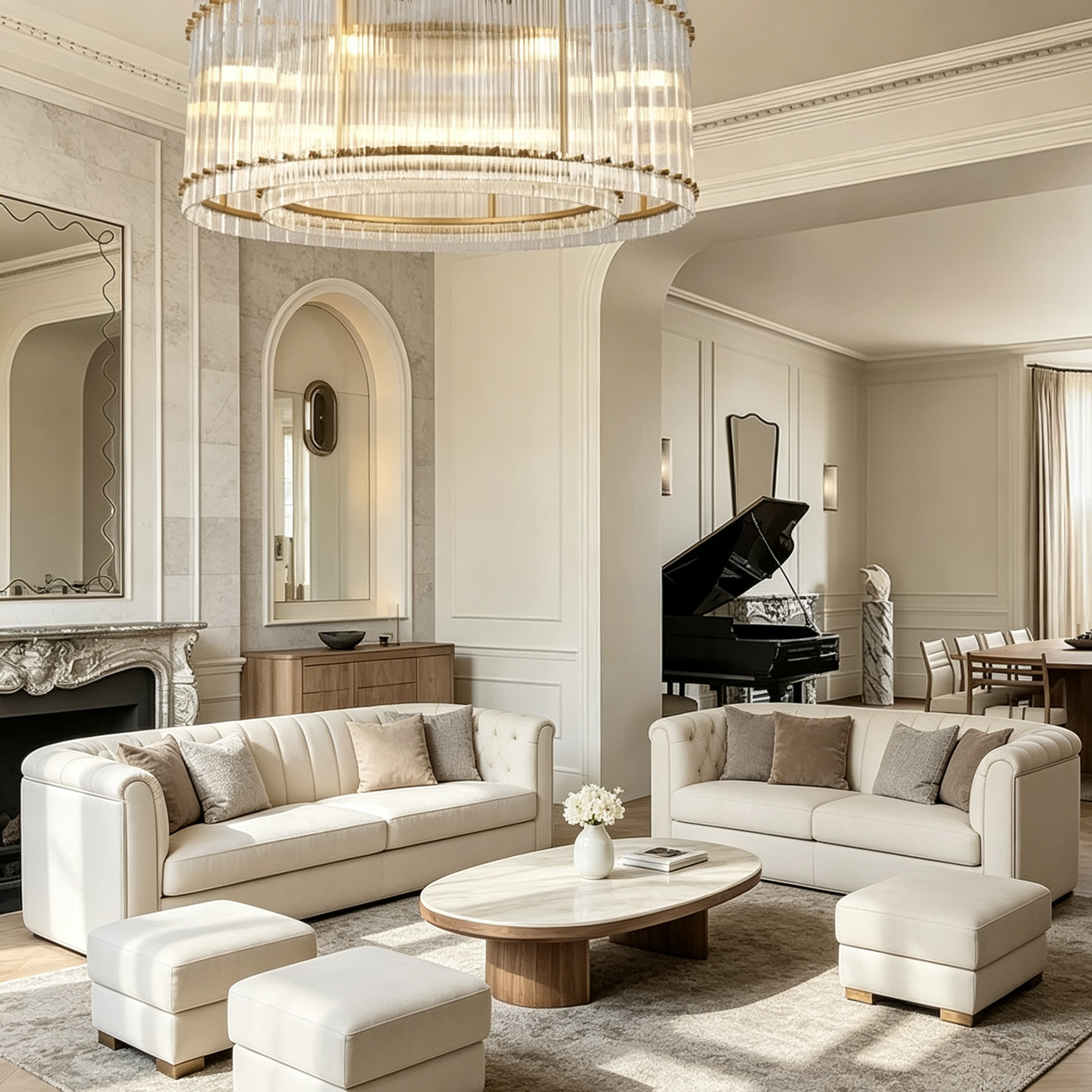 Modern San Marcol Cake Round Luxury Chandelier 37"