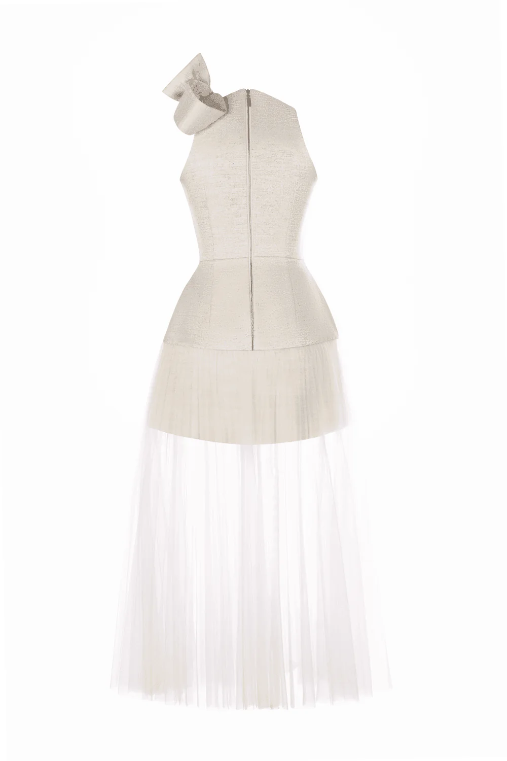 Mercy A-line Sleeveless Jacquard Midi Dress