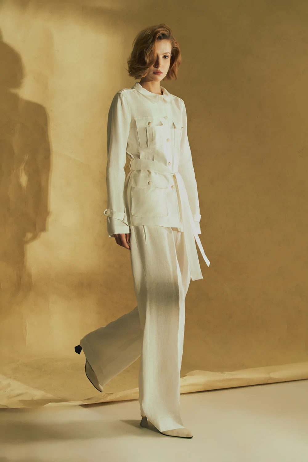 Desert Straight Peter Pan Collar Linen Shirt