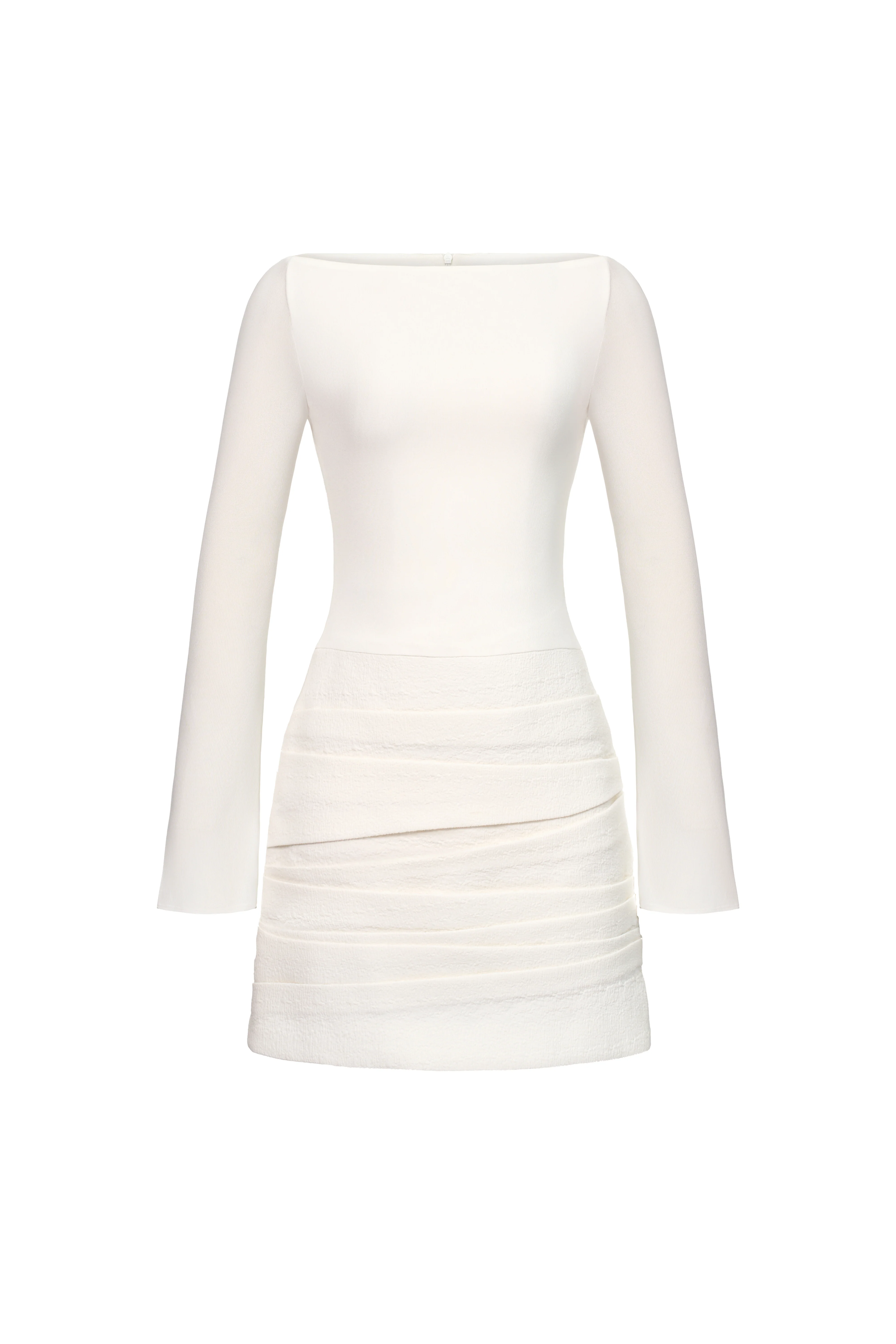 Sunshine A-line Boat Neck Jersey Mini Dress