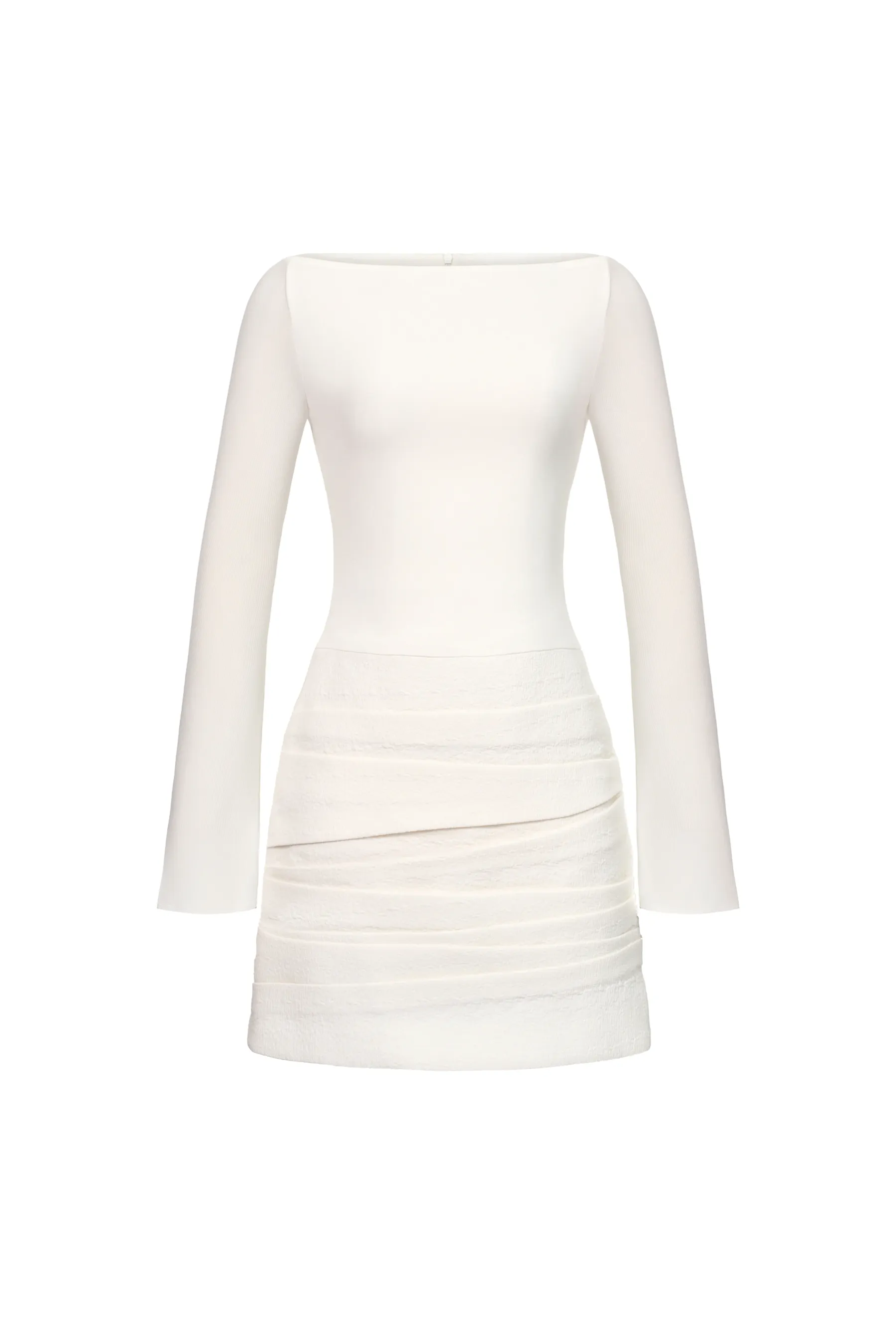 Sunshine A-line Boat Neck Jersey Mini Dress