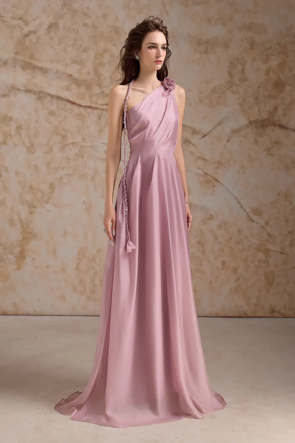 Amouria A-line Sleeveless Organza Floor Length Dress