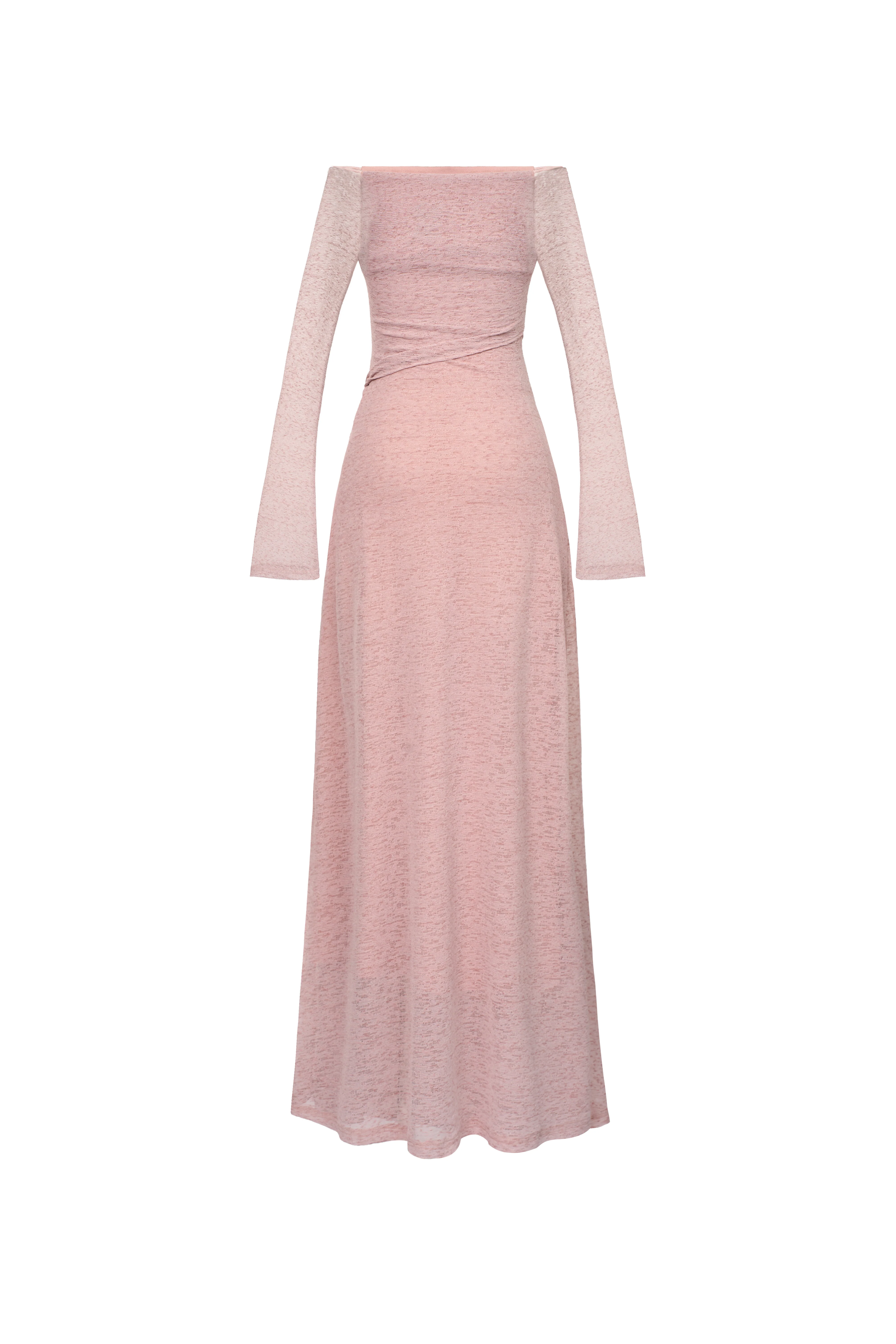 Blossom A-line Off-Shoulder Spandex Midi Dress