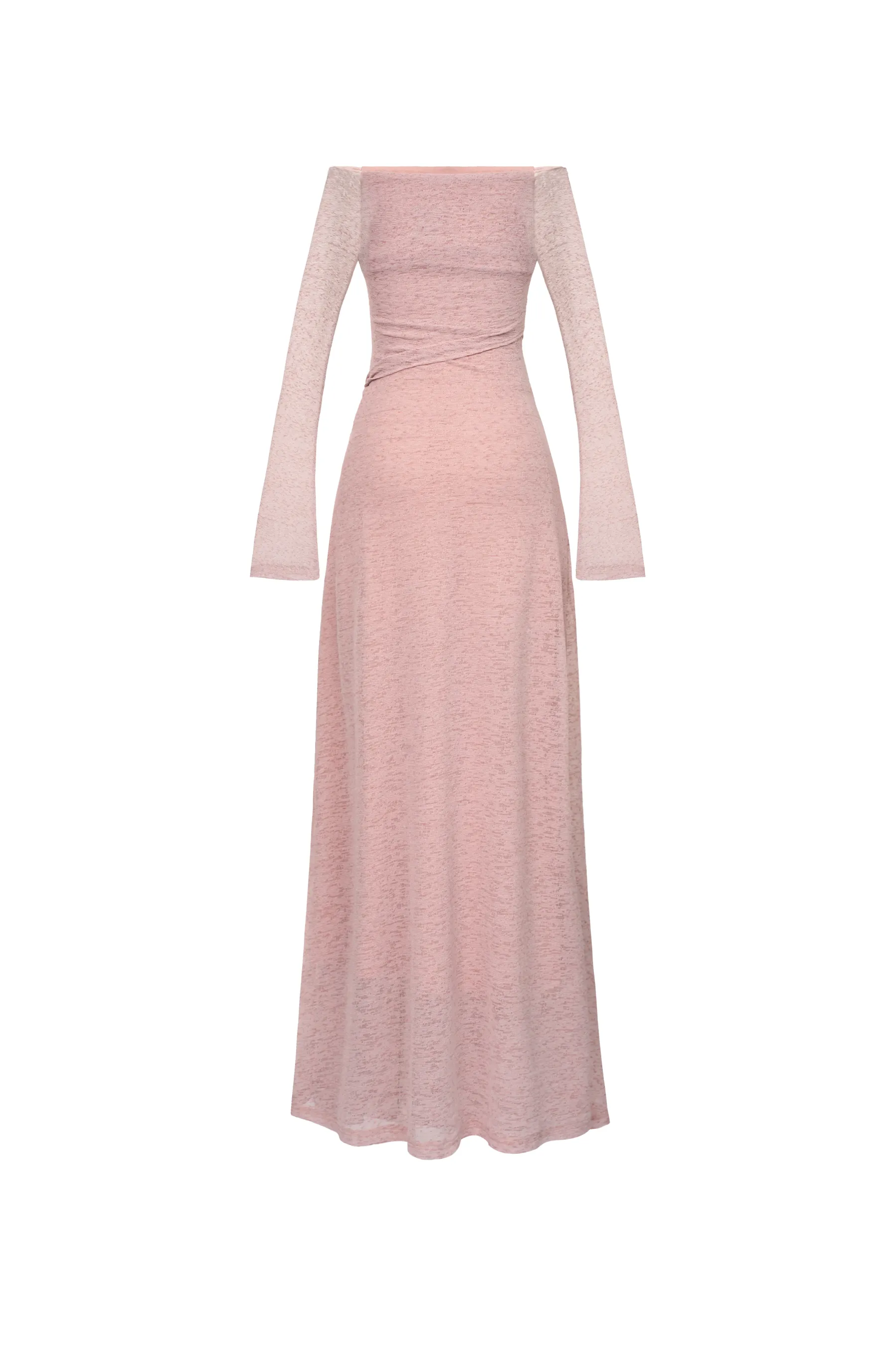 Blossom A-line Off-Shoulder Spandex Midi Dress