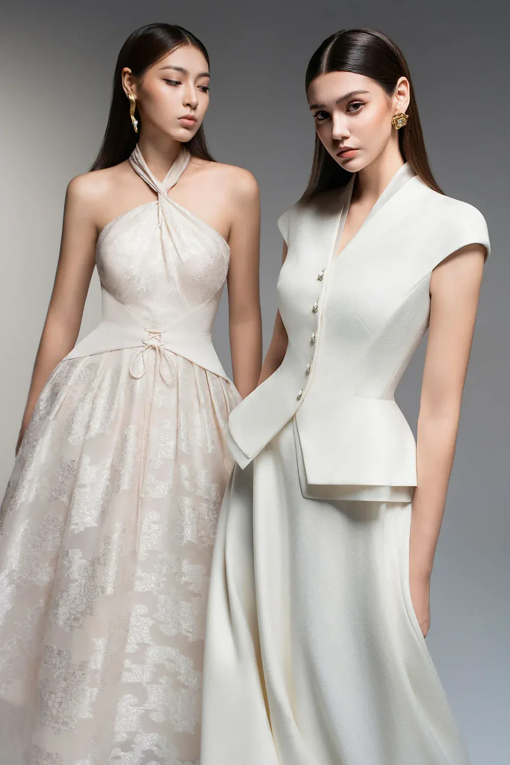 Cordelia A-line Twisted Organza Ankle Length Dress