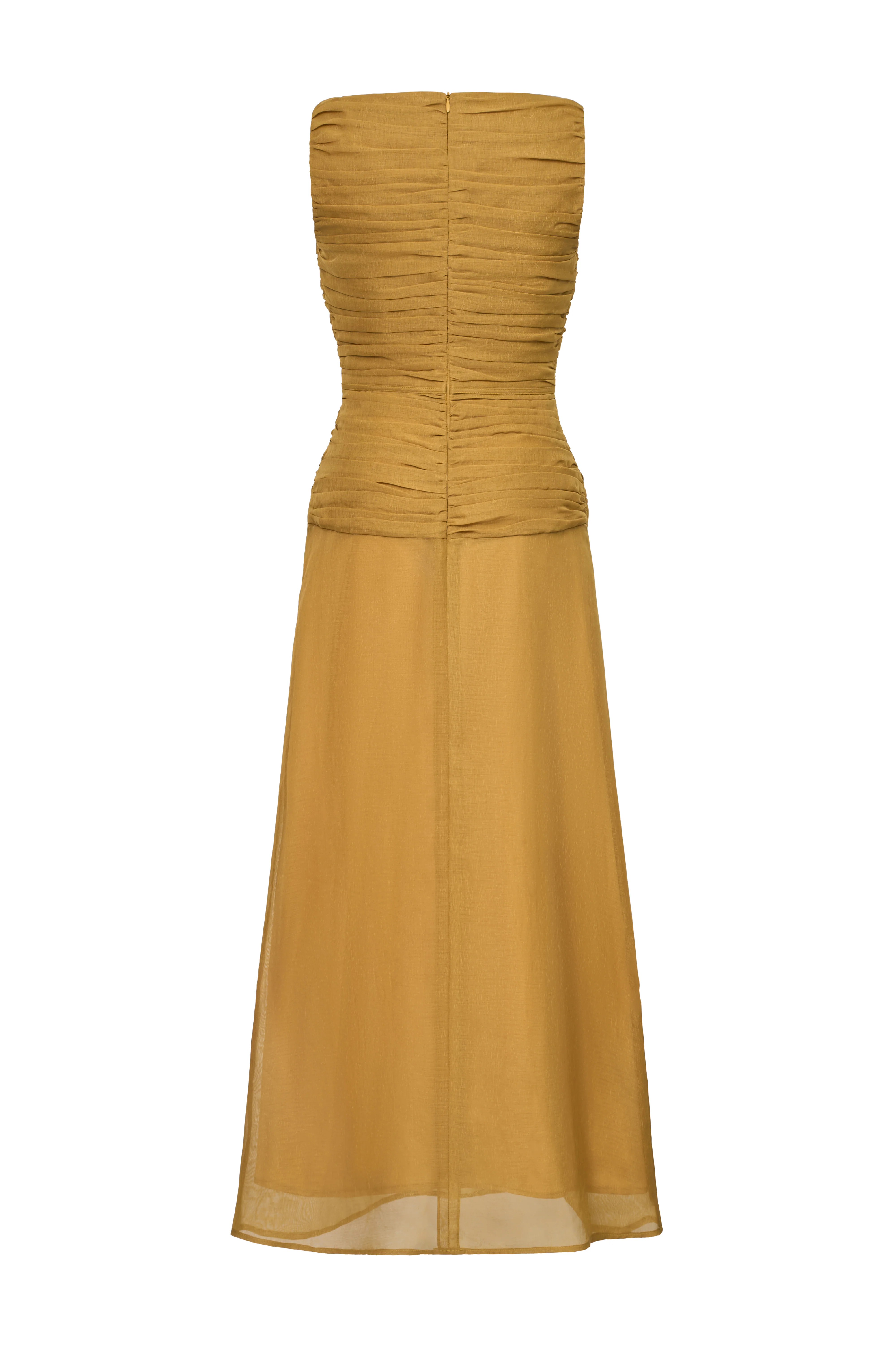 Cora A-line Cape Shoulder Floss Silk Maxi Dress