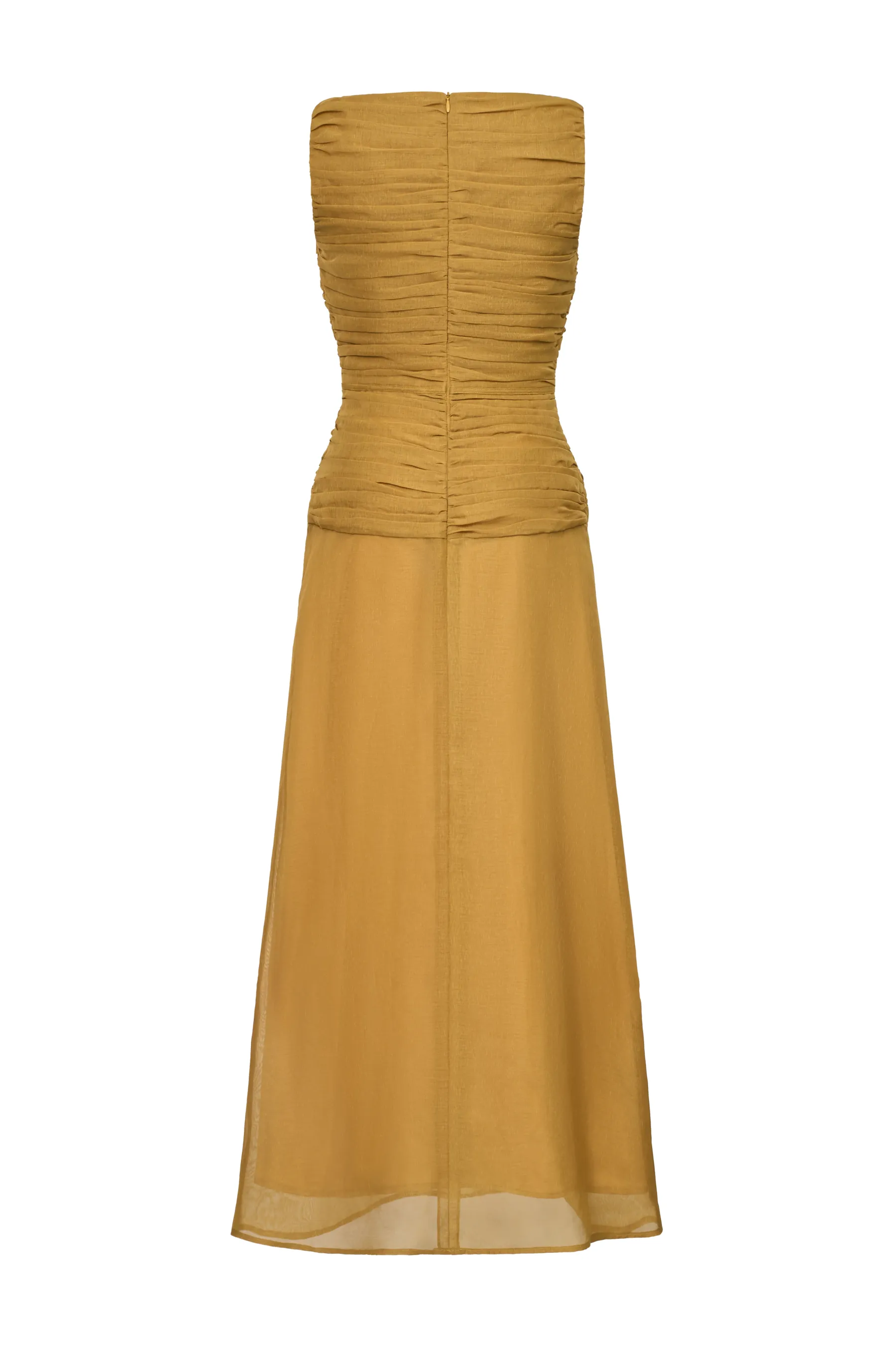 Cora A-line Cape Shoulder Floss Silk Maxi Dress