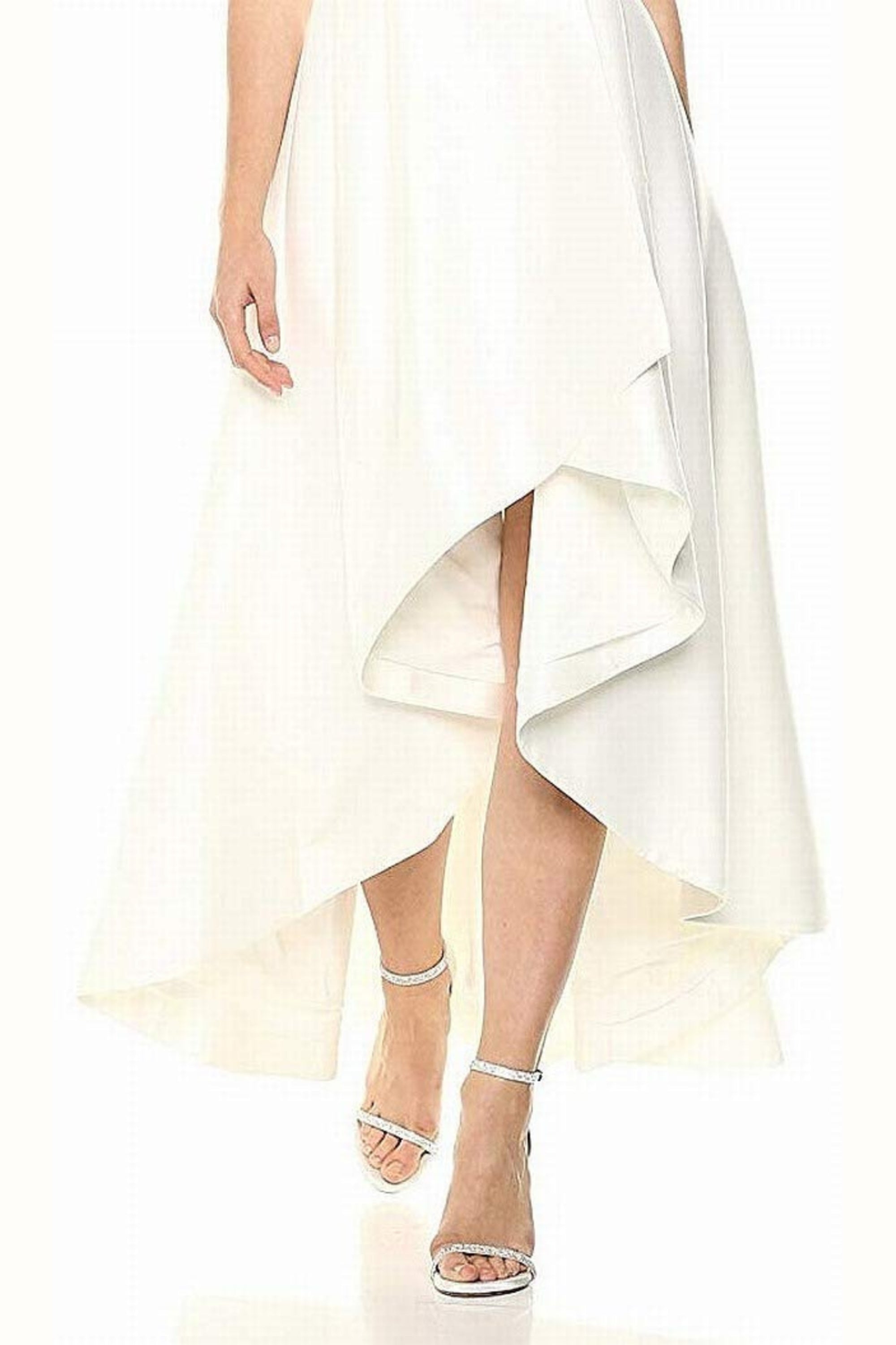 sleeveless v-neck midi dress in beige