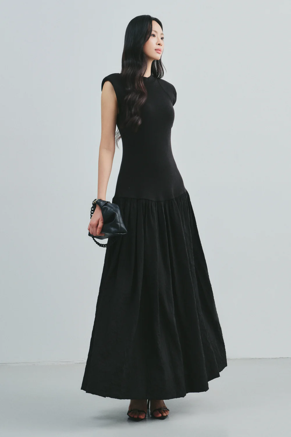 Aneira A-line Gathering Maxi Dress