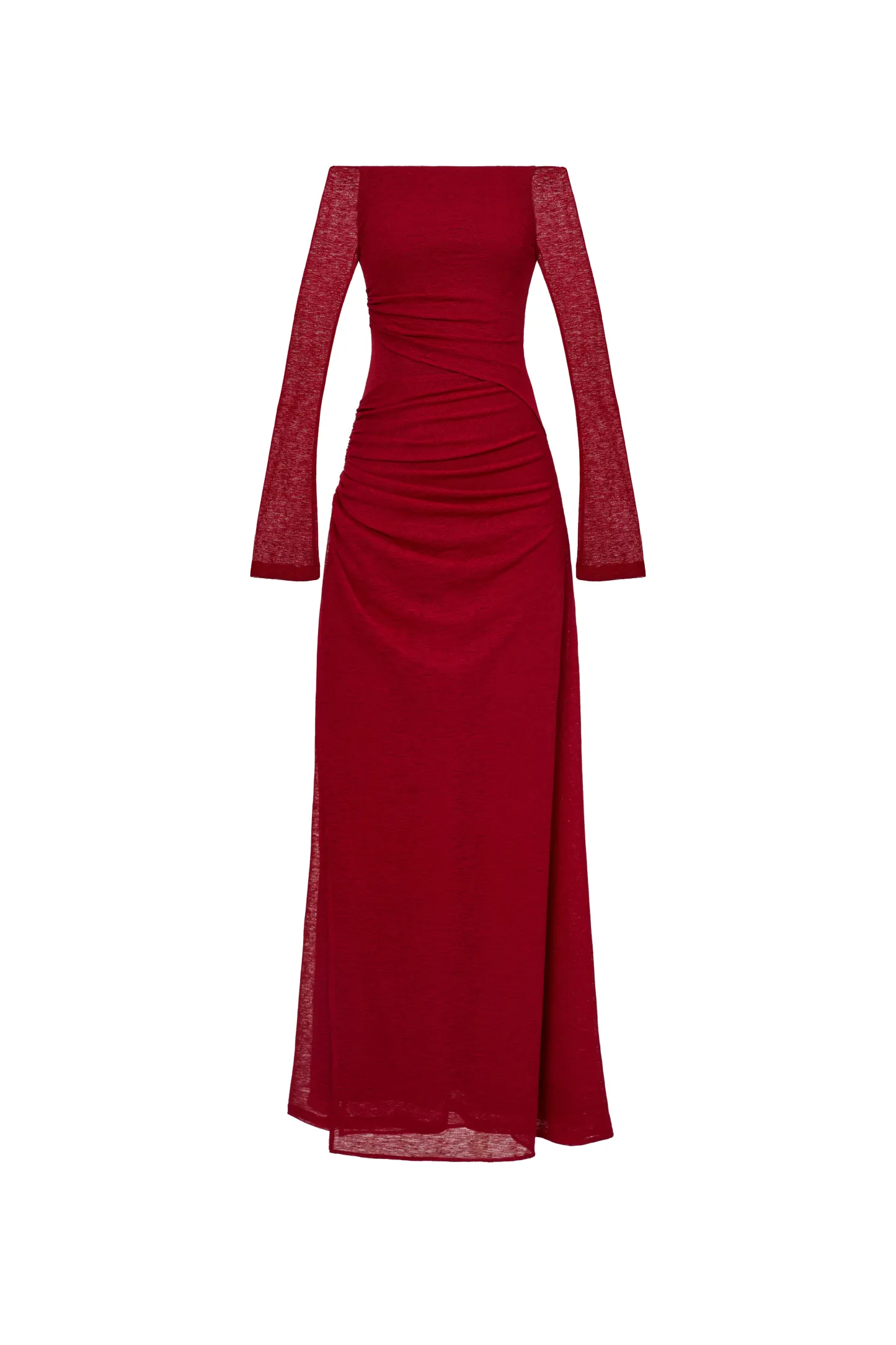 Blossom A-line Off-Shoulder Spandex Midi Dress