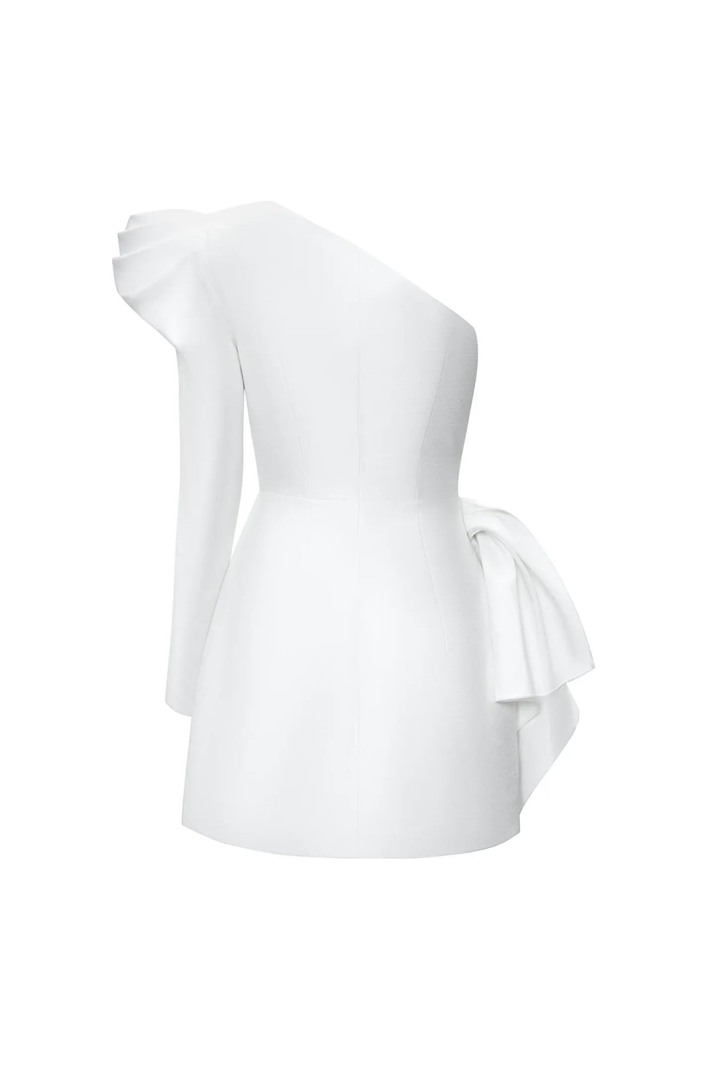 Aveline A-line One Shoulder Taffeta Silk Mini Dress