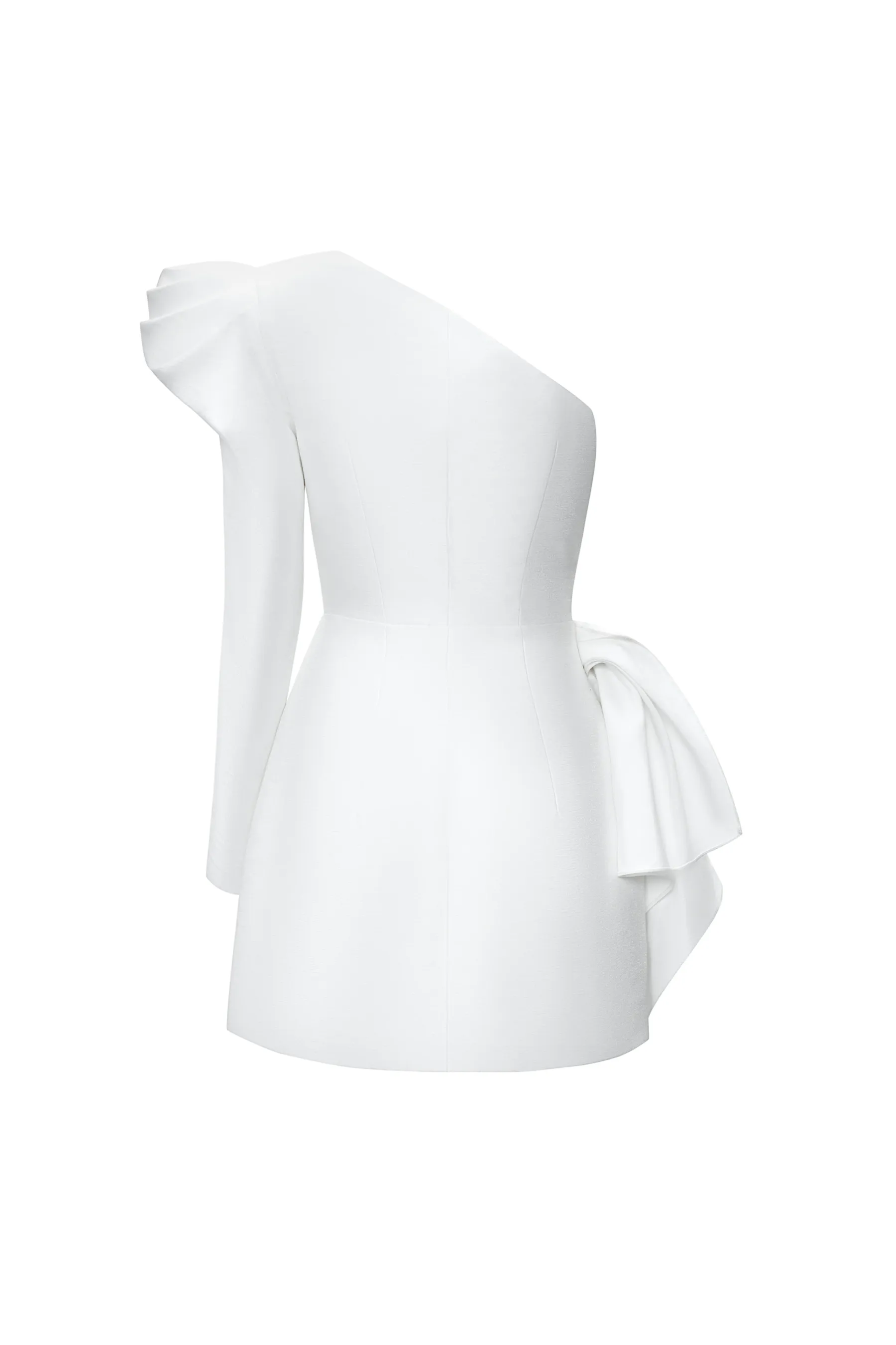 Aveline A-line One Shoulder Taffeta Silk Mini Dress